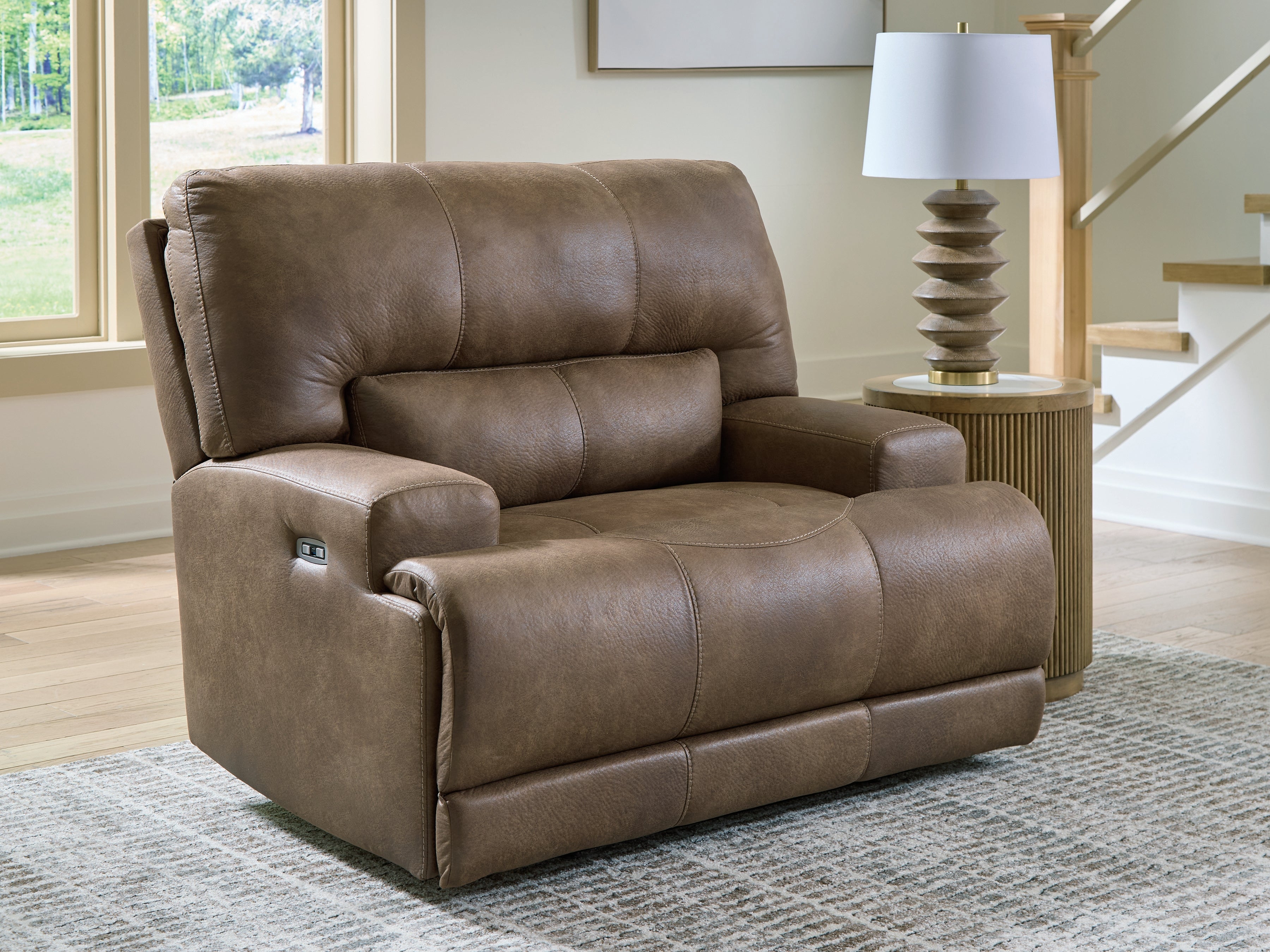 Orleans Furniture - Ashley Furniture - Beckley Place Living Room - PWR Recliner/ADJ Headrest / Earth - PC9180282