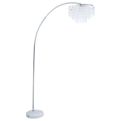 Orleans Furniture - Coaster - Shirley 86-inch Hanging Crystal Arc Metal Floor Lamp Chrome - 920065