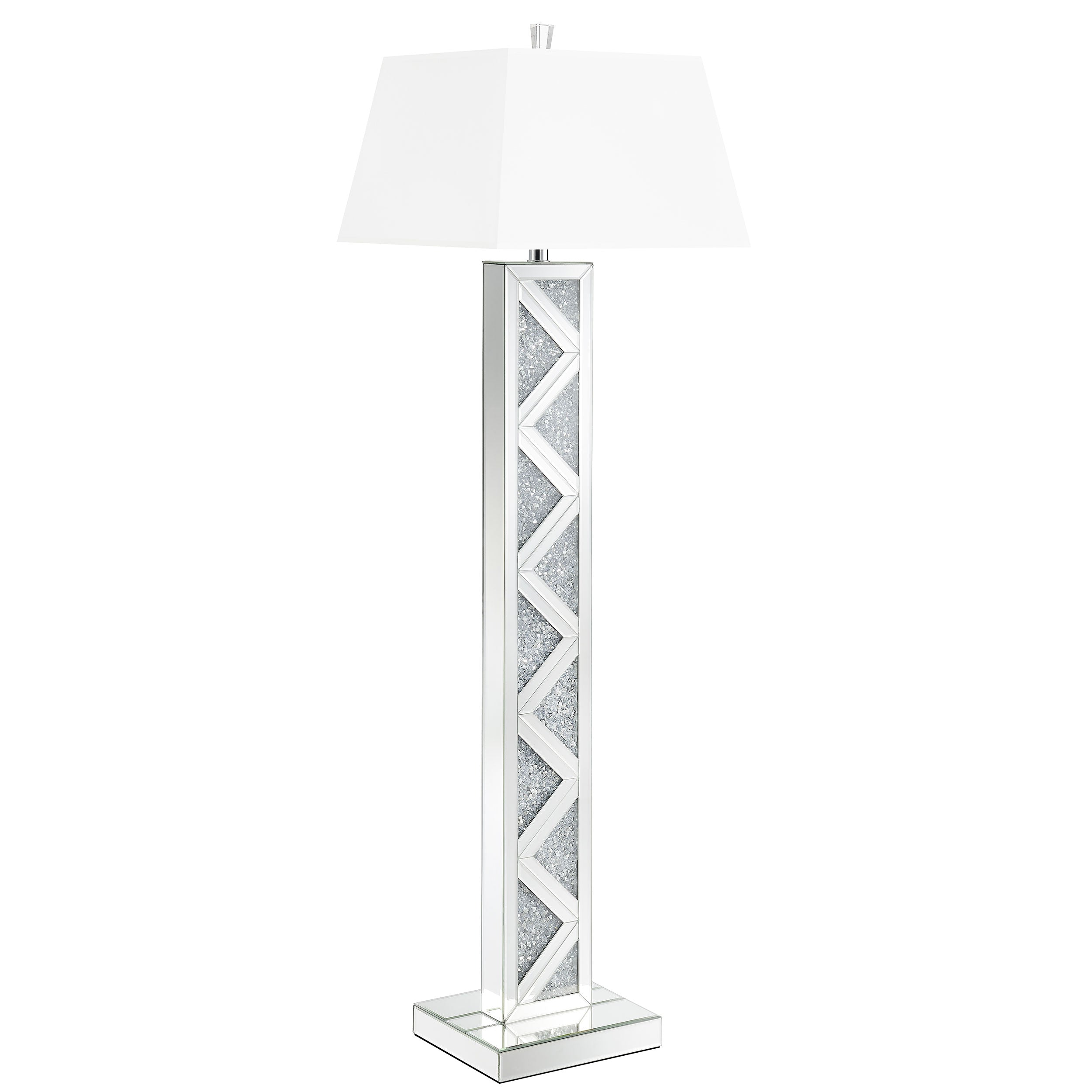 Orleans Furniture - Coaster - Carmen 65-inch Empire Mirrored Acrylic Floor Lamp Silver - 920140