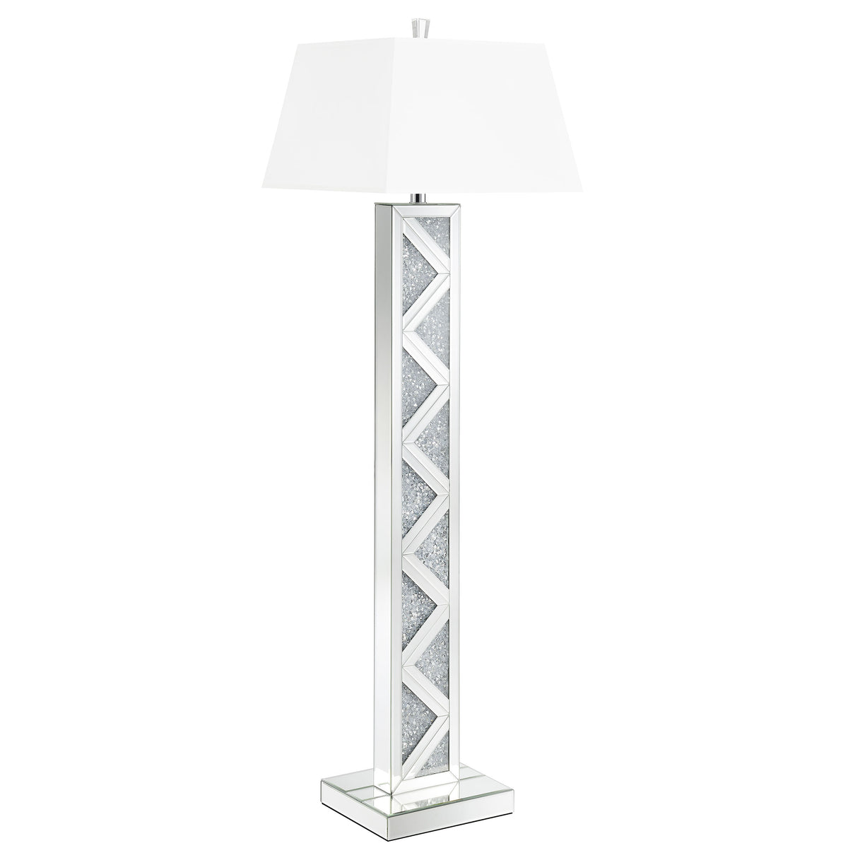 Orleans Furniture - Coaster - Carmen 65-inch Empire Mirrored Acrylic Floor Lamp Silver - 920140