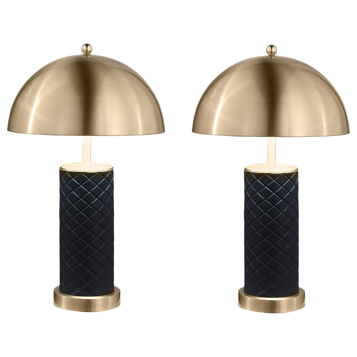 Orleans Furniture - Coaster - Ferris 23-inch Dome Quilted Table Lamp Black (Set of 2) - 920228