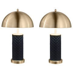 Orleans Furniture - Coaster - Ferris 23-inch Dome Quilted Table Lamp Black (Set of 2) - 920228