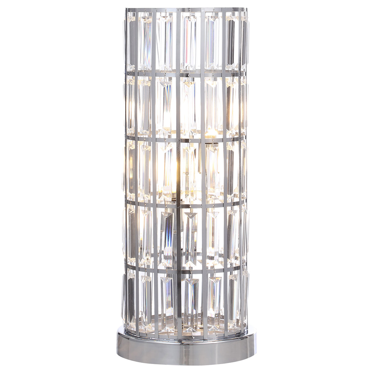Orleans Furniture - Coaster - Wanda 20-inch Crystal Shade Bedside Table Lamp Silver - 920235