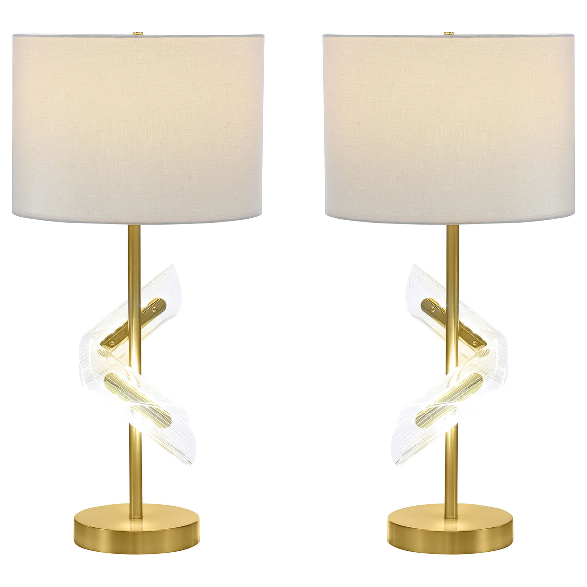 Orleans Furniture - Coaster - Kingsley 30-inch Drum Shade Table Lamp Gold (Set of 2) - 920238