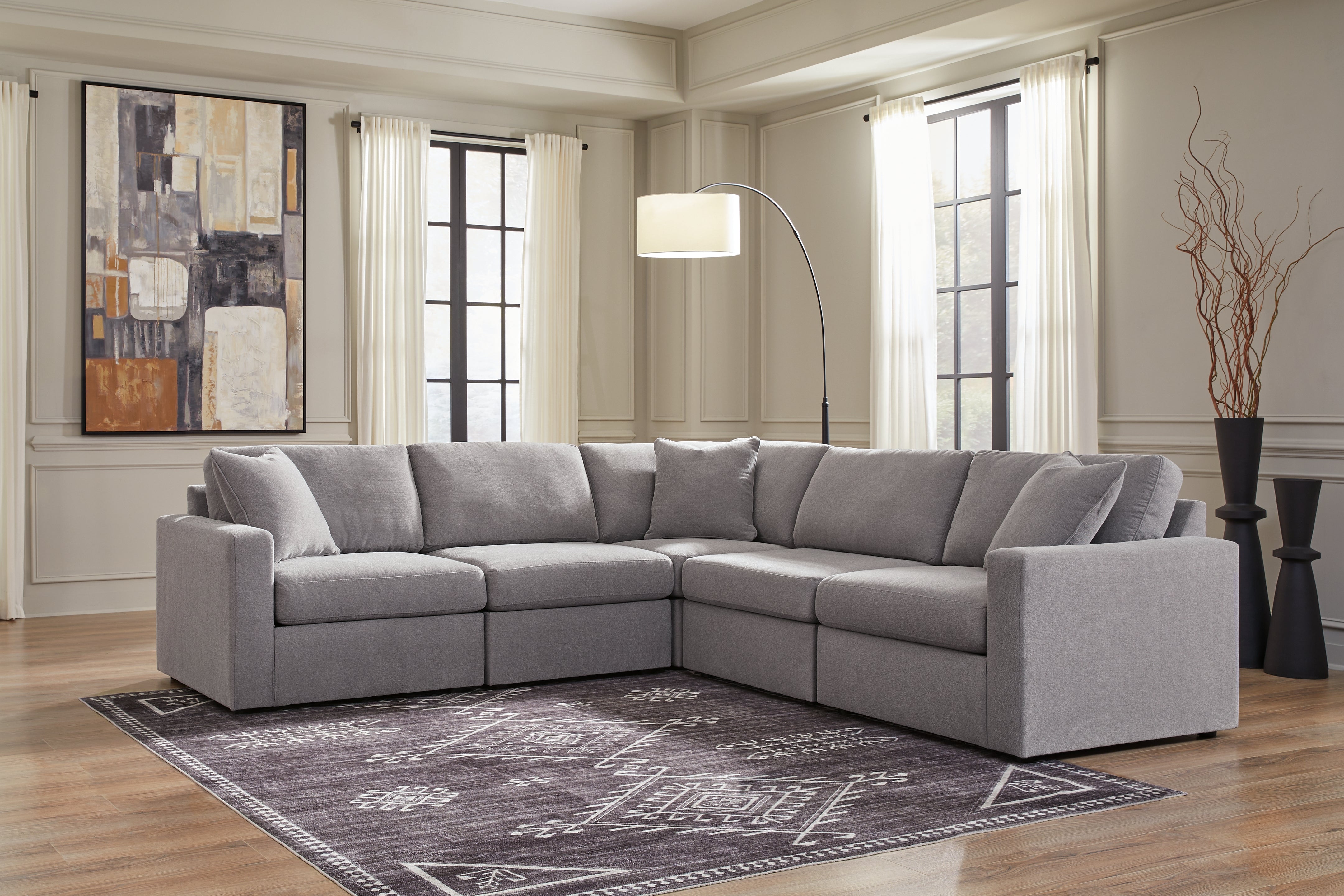 Orleans Furniture - Ashley Furniture - Modmax Sectional - RAF 5-Piece Sectional / Granite - 92104S6
