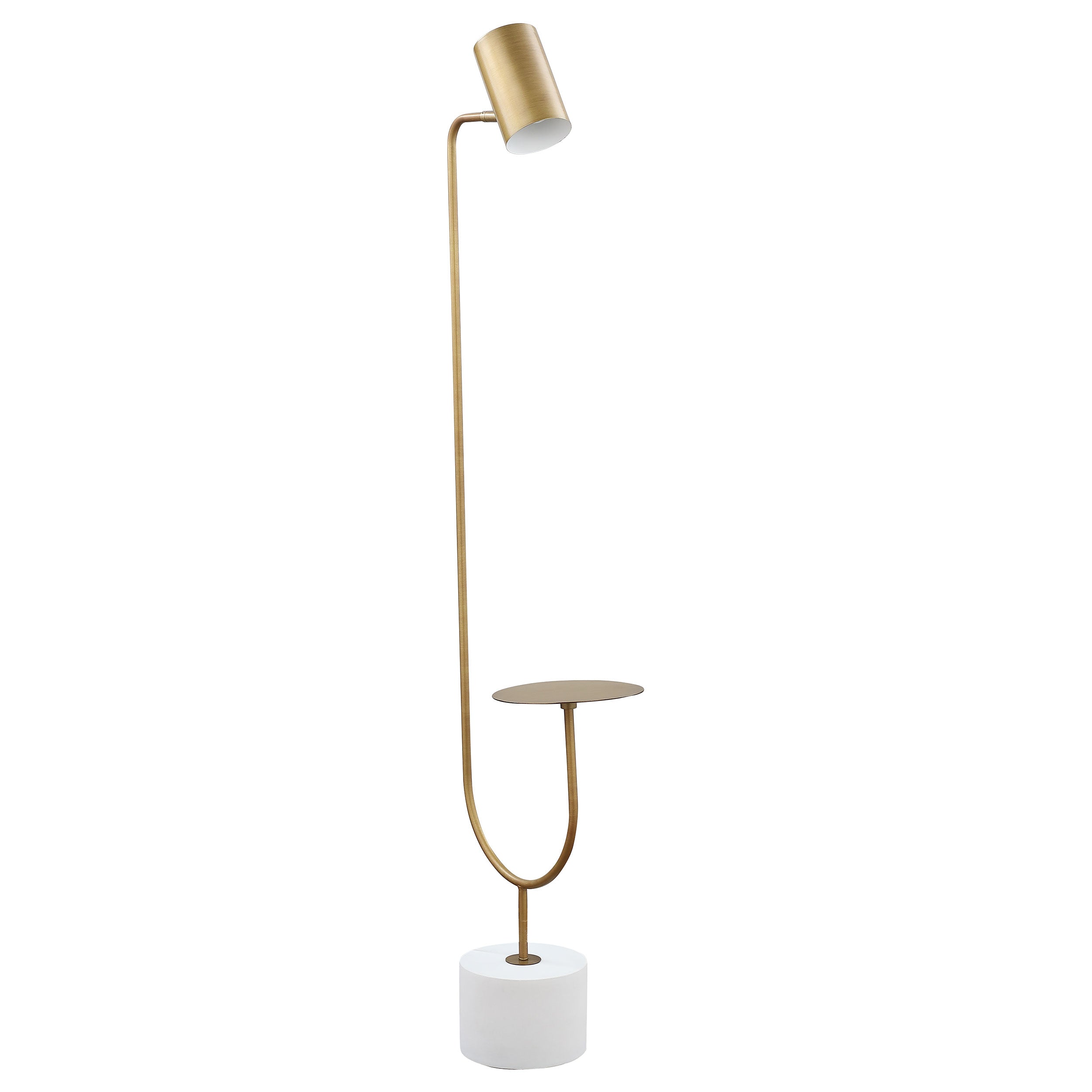 Orleans Furniture - Coaster - Jodie 55-inch Adjustable Floor Lamp Side Table Antique Brass - 923309