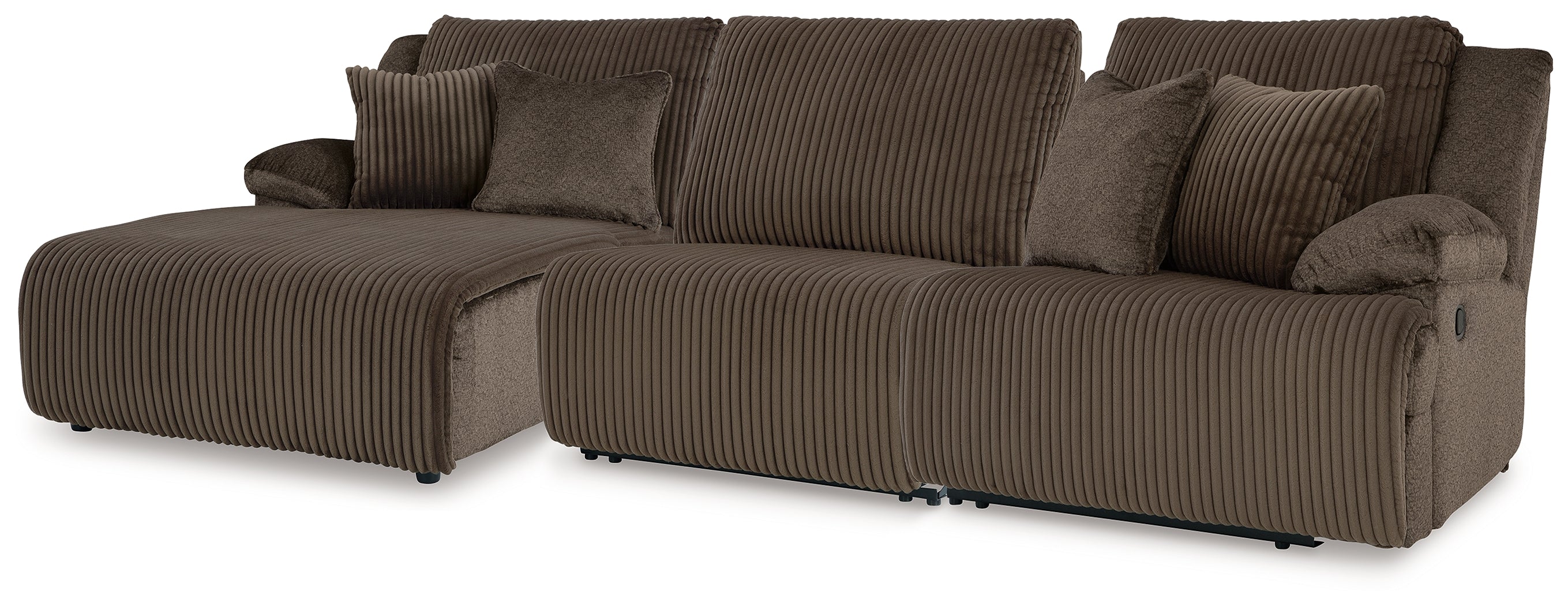 Orleans Furniture - Ashley Furniture - Top Tier Sectional - 3-Piece Reclining Sofa Chaise Sectional / Chocolate - 92705S11