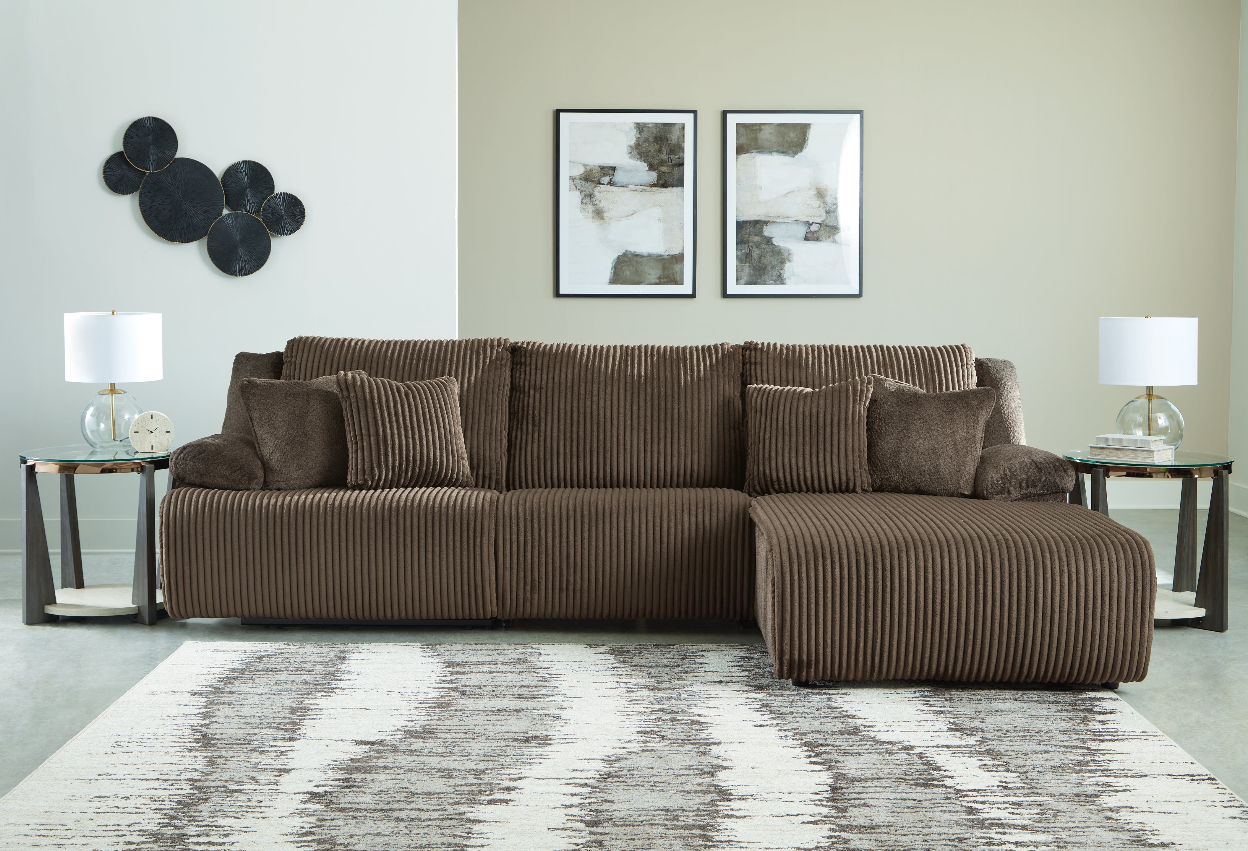 Orleans Furniture - Ashley Furniture - Top Tier Sectional - 3-Piece Sectional Sofa Chaise / Chocolate - 92705S6
