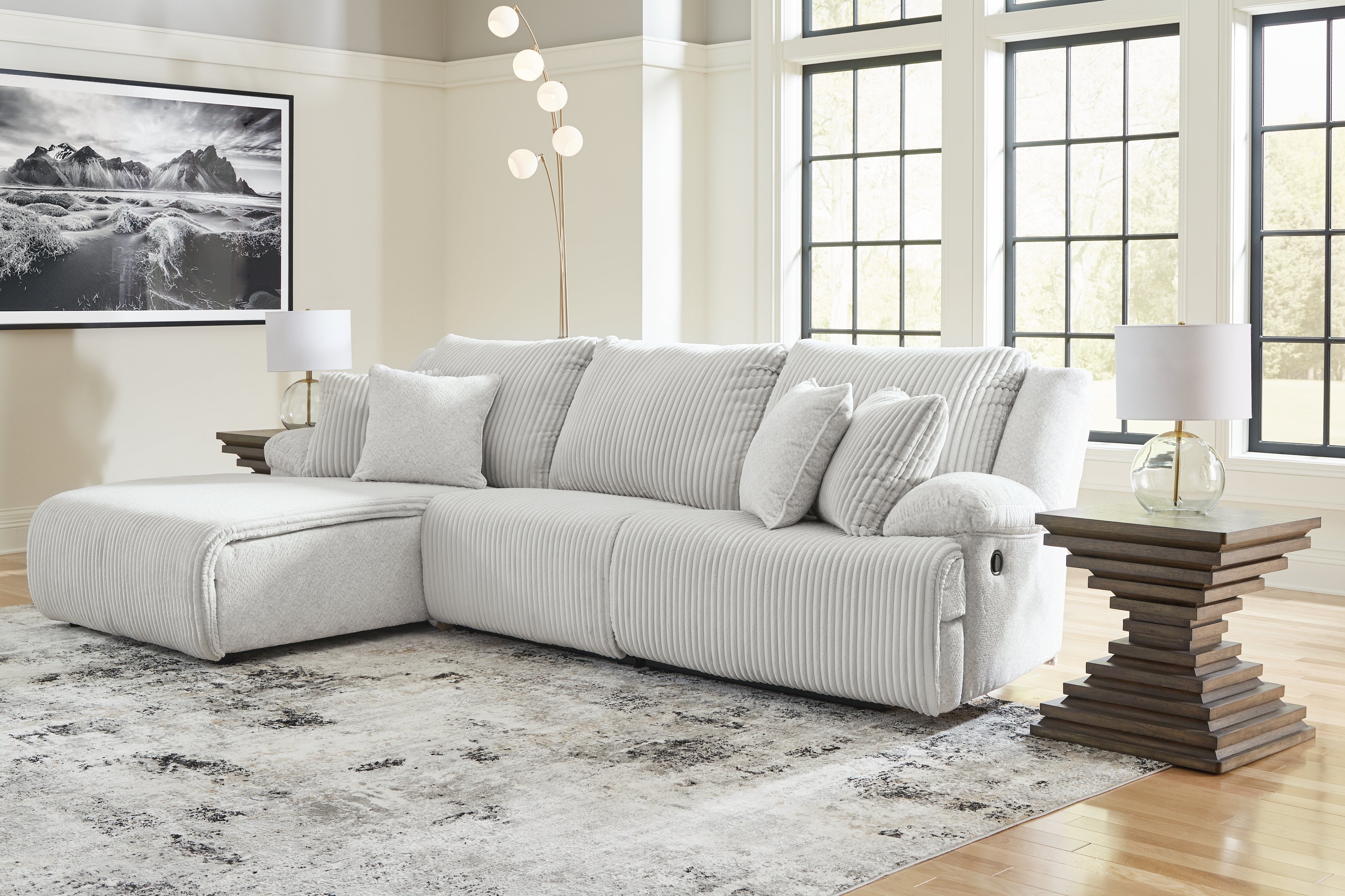Orleans Furniture - Ashley Furniture - Top Tier Sectional - 3-Piece Sectional Sofa Chaise / Alloy - 92706S7