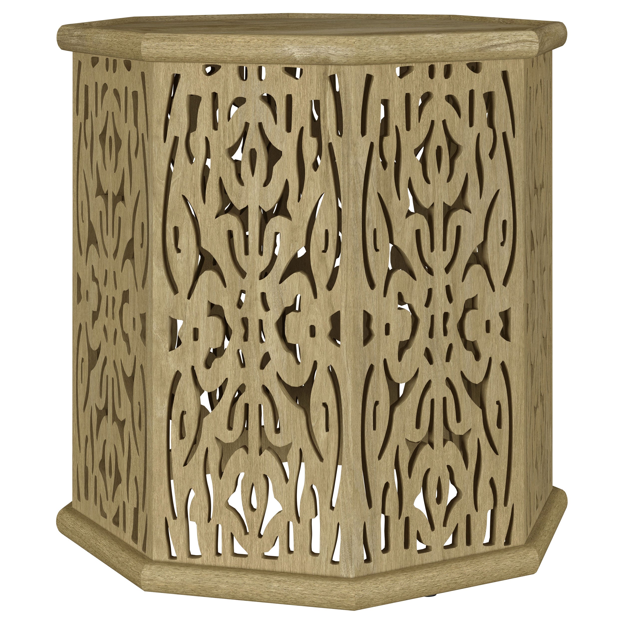 Orleans Furniture - Coaster - Torres Octagonal Solid Mango Wood Side Table Natural Brown - 931148