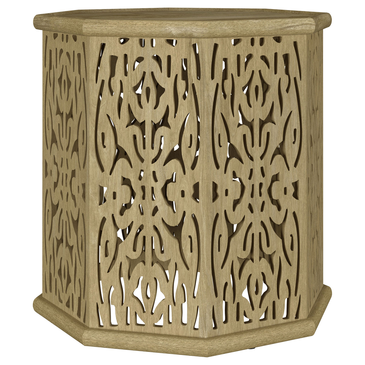 Orleans Furniture - Coaster - Torres Octagonal Solid Mango Wood Side Table Natural Brown - 931148