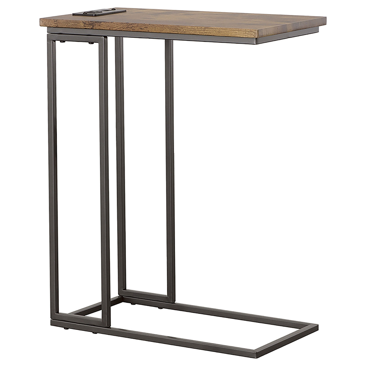 Orleans Furniture - Coaster - Rudy C-Shaped Side Table with Power Outlet Antique Brown - 935871