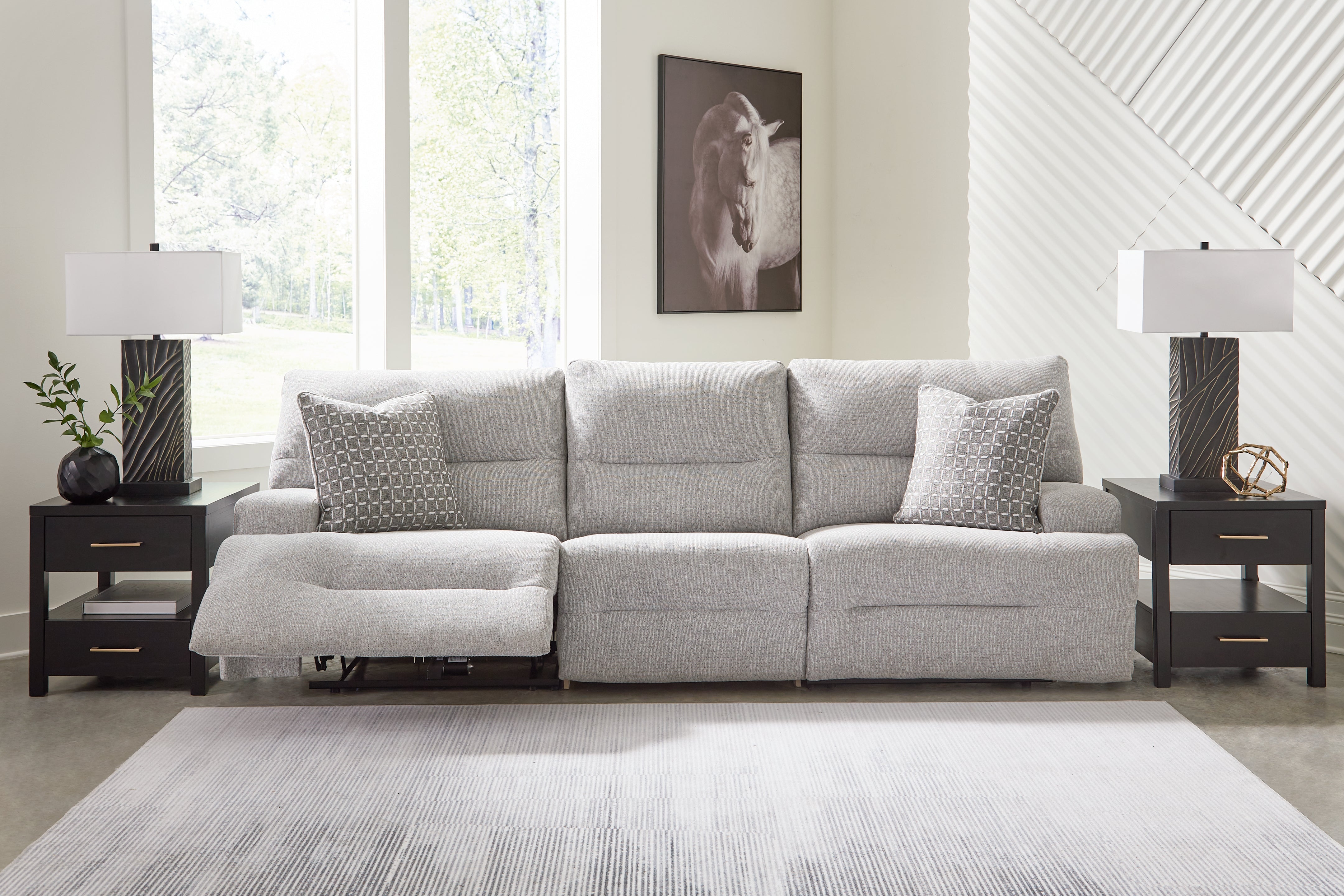 Orleans Furniture - Ashley Furniture - Acklen Place Sectional - 3-Piece Power Reclining Sectional Sofa / Pewter - 93605S18