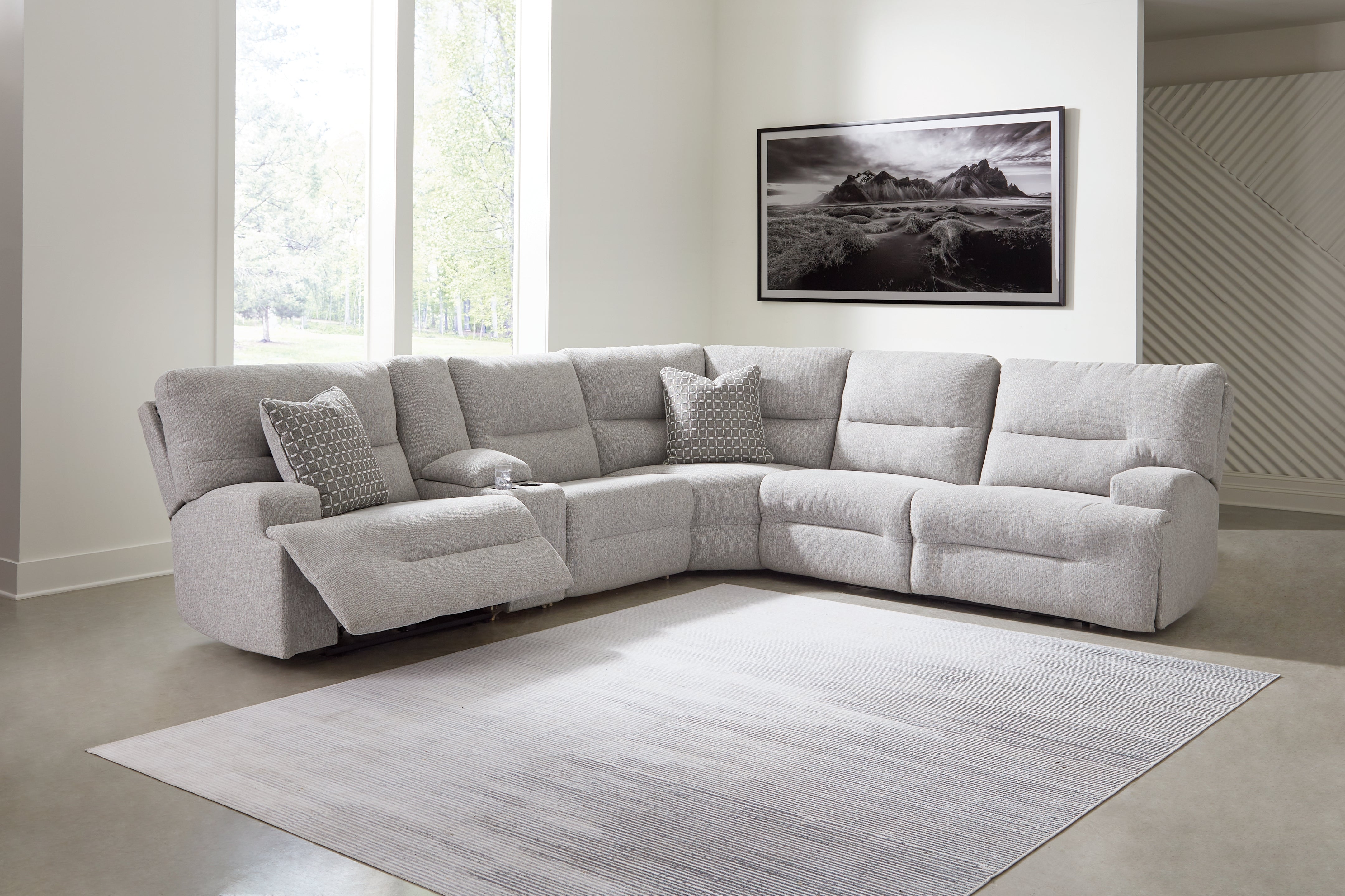 Orleans Furniture - Ashley Furniture - Acklen Place Sectional - 6-Piece Power Reclining Sectional / Pewter - 93605S9