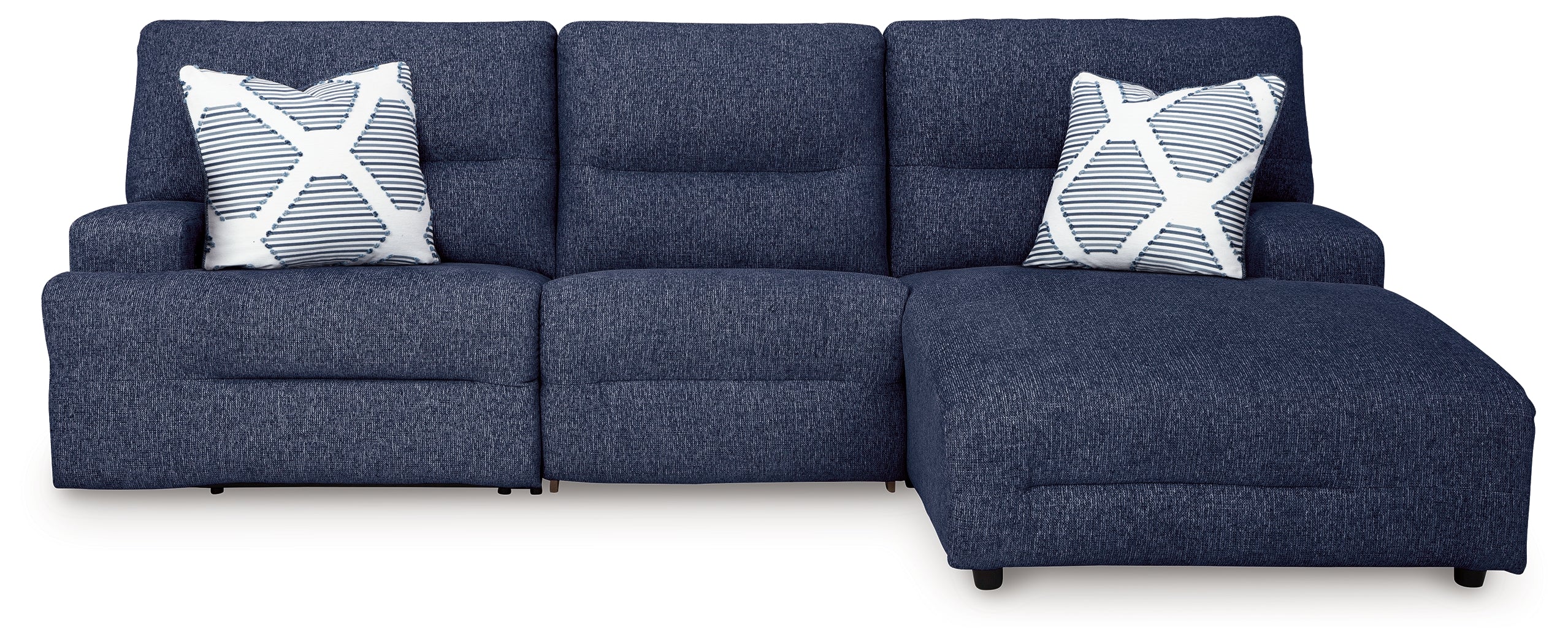 Orleans Furniture - Ashley Furniture - Acklen Place Sectional - 3-Piece Power Reclining Sectional / Navy - 93607S6