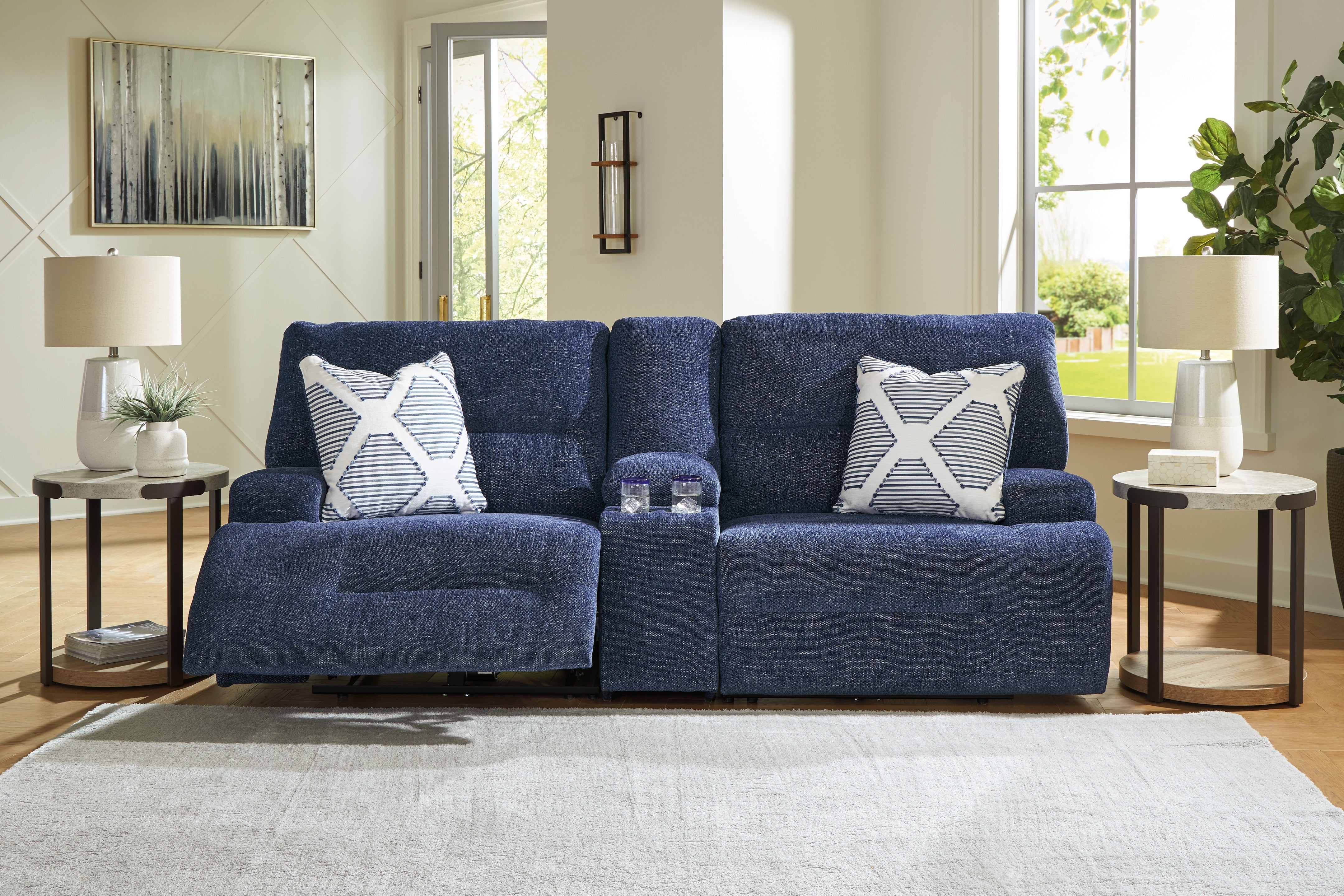 Orleans Furniture - Ashley Furniture - Acklen Place Sectional - 3-Piece Sectional / Navy - 93607S10