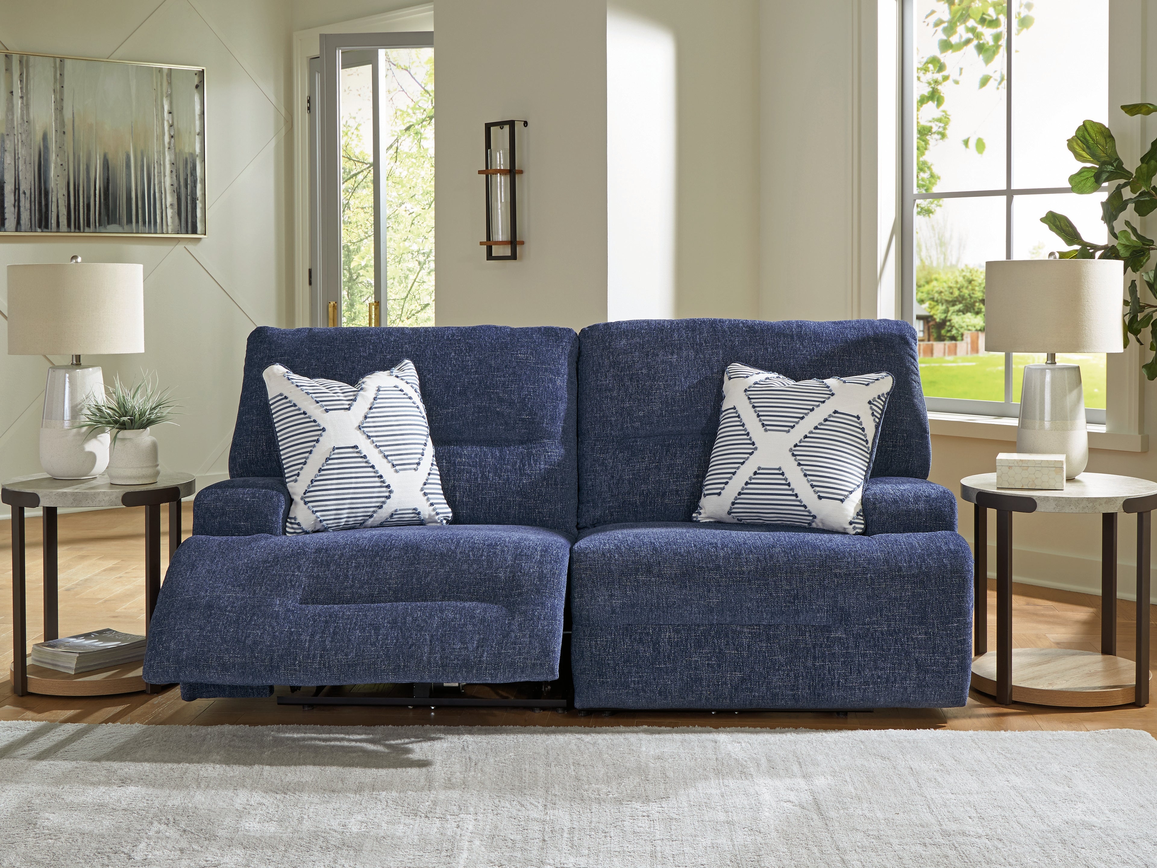 Orleans Furniture - Ashley Furniture - Acklen Place Sectional - 2-Piece Power Reclining Sectional / Navy - 93607S16