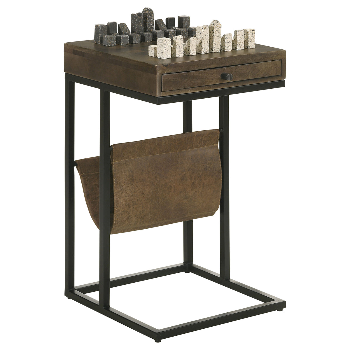 Orleans Furniture - Coaster - Chessie 1-drawer Side Table With Leatherette Sling Tobacco - 936135