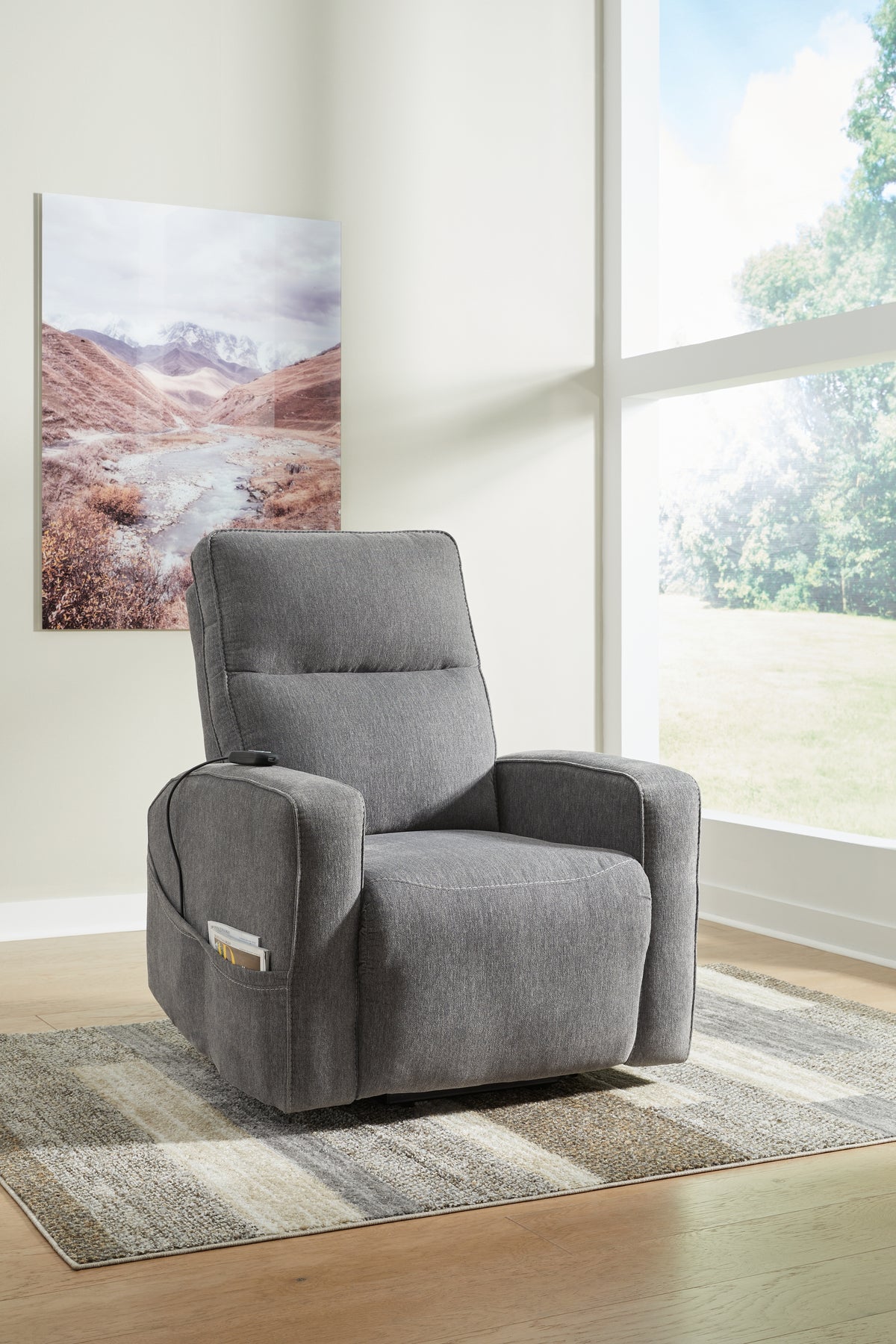 Orleans Furniture - Ashley Furniture - Starganza Living Room - Power Lift Recliner / Gray - 9370412