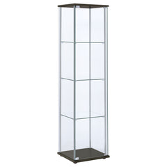 Orleans Furniture - Coaster - Bellatrix 4-shelf Clear Glass Curio Cabinet Cappuccino - 950172