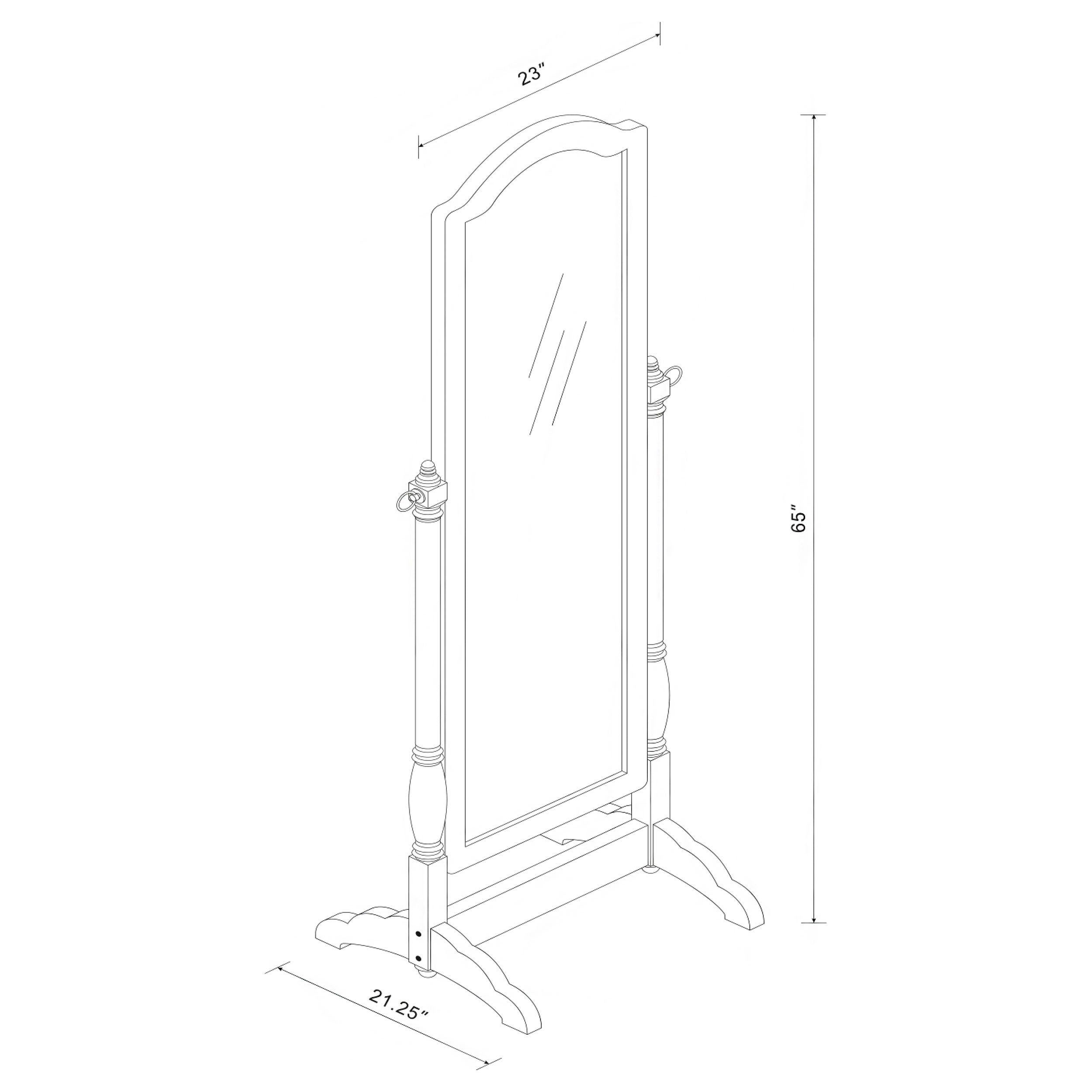 Cabot Wood Adjustable Full Length Cheval Mirror Black