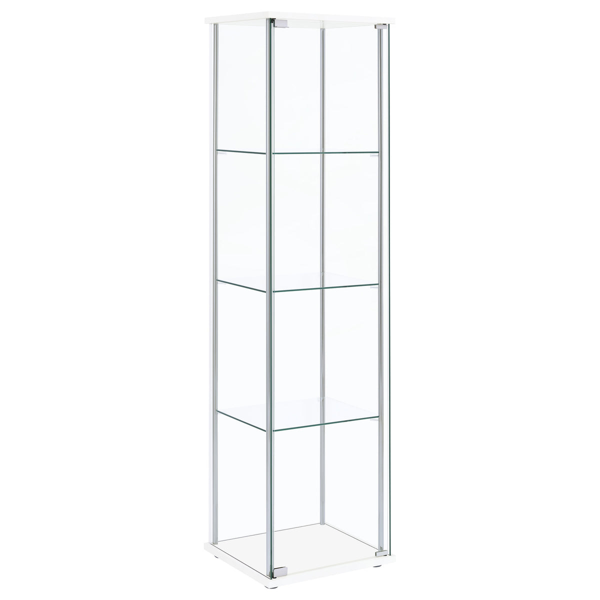 Orleans Furniture - Coaster - Bellatrix 4-shelf Clear Glass Curio Cabinet White - 951072