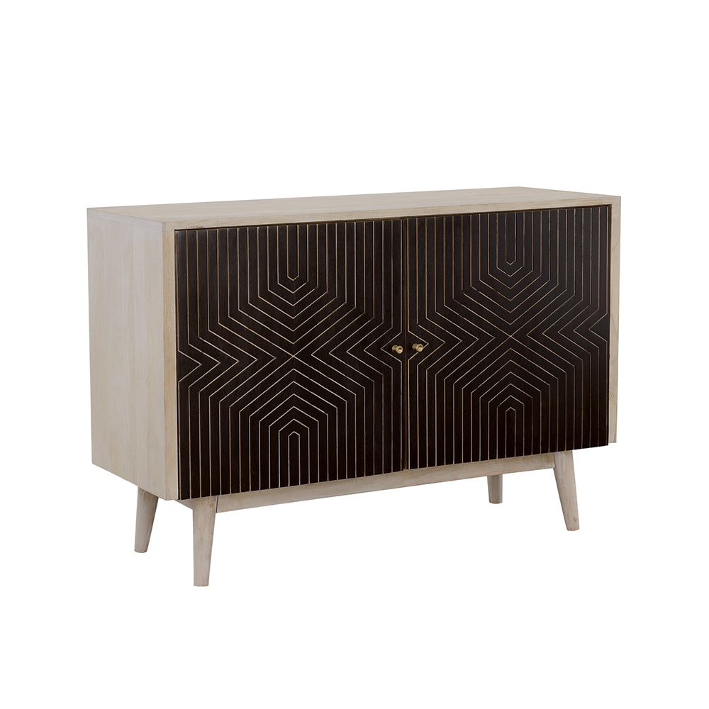 Orleans Furniture - Coaster - Ixora 2-door Wood Accent Cabinet White Washed and Black - 953430