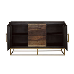 Zara 2-door 57-inch Wood Accent Storage Cabinet Black Walnut