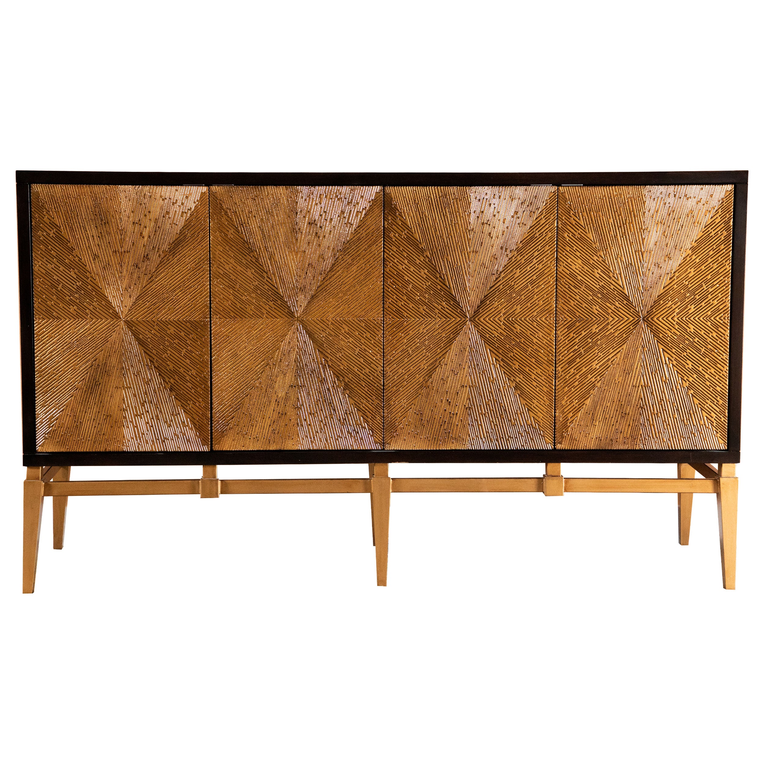 Orleans Furniture - Coaster - Zira 4-door Wood Parquet Storage Accent Cabinet Brown - 953497