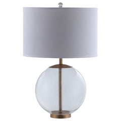 Orleans Furniture - Coaster - Kenny 27-inch Drum Shade Clear Glass Table Lamp Brass - 961227