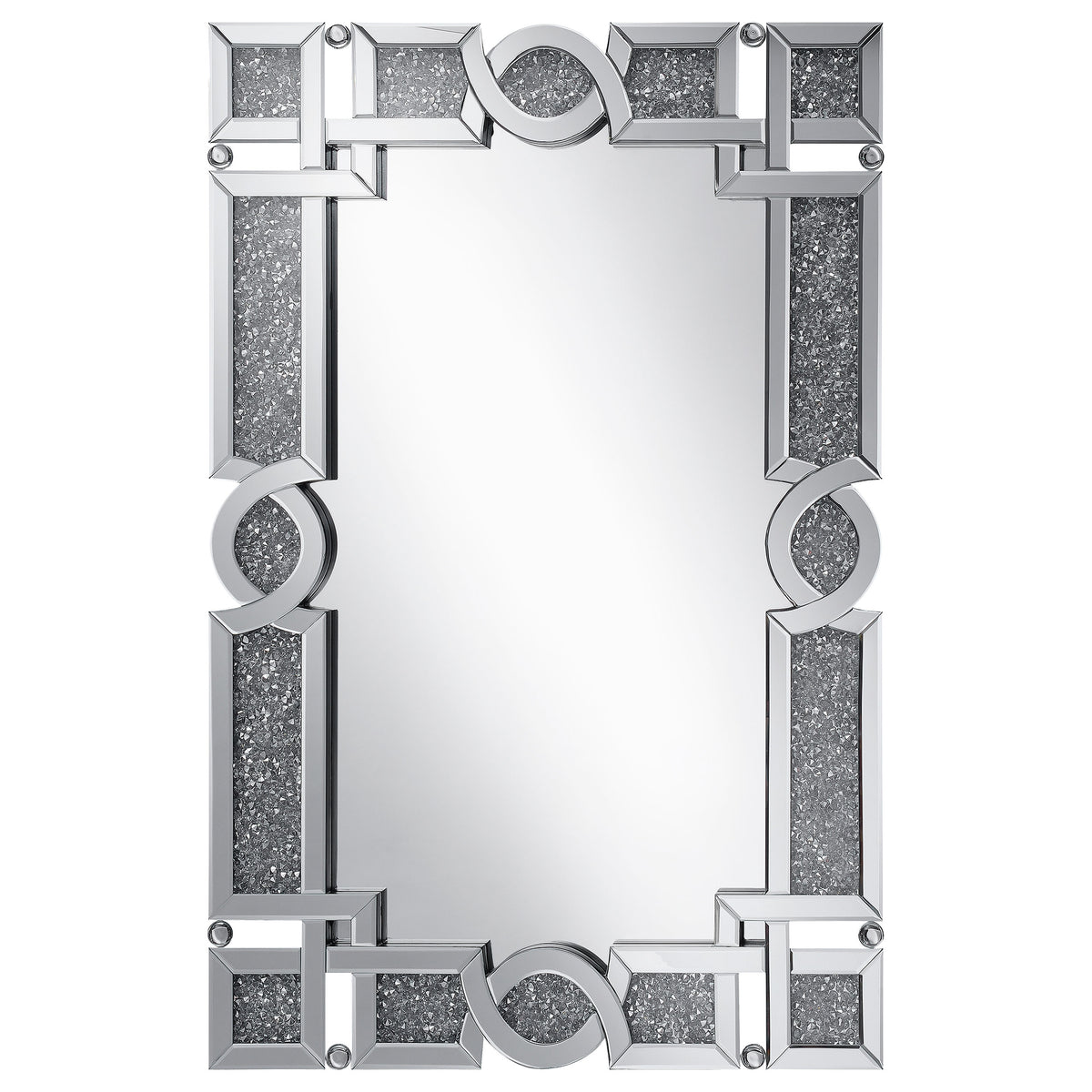 Orleans Furniture - Coaster - Jackie 32 x 47 Inch Acrylic Crystal Frame Wall Mirror Silver - 961444