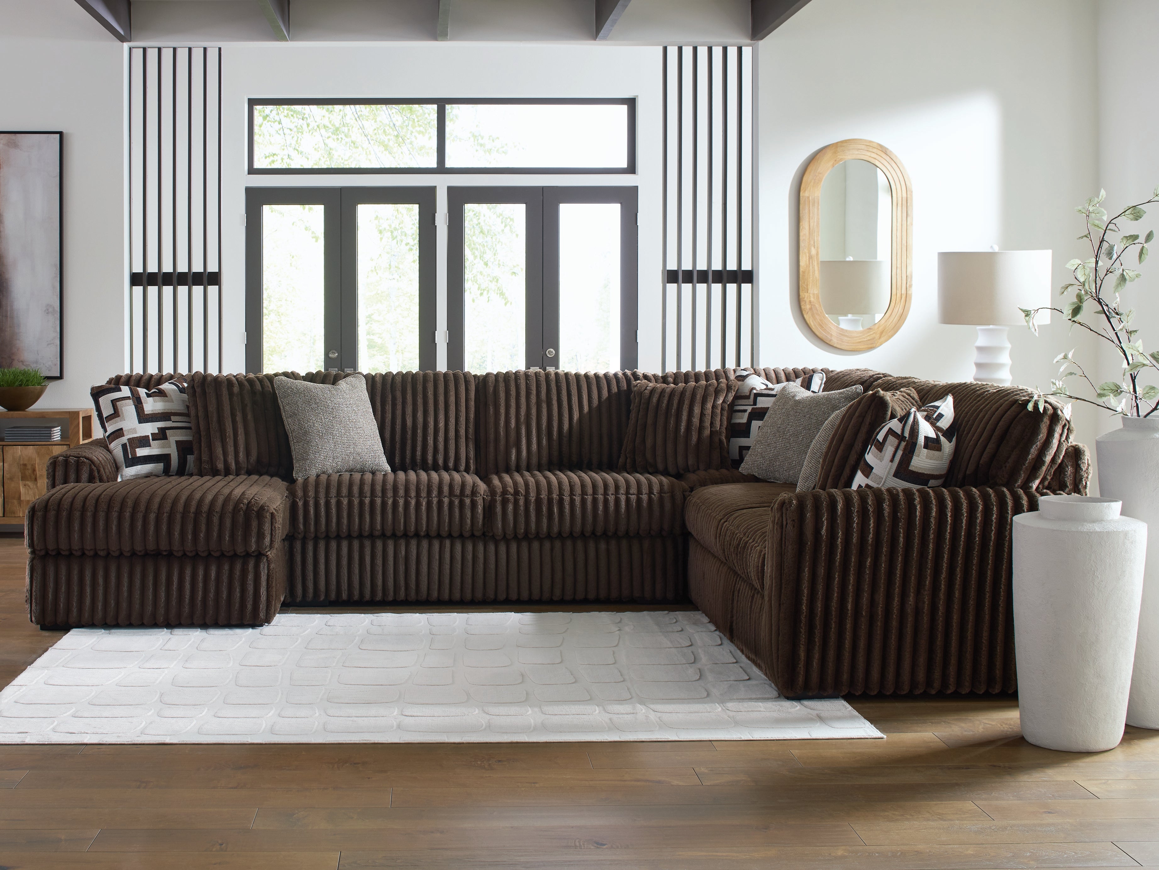 Orleans Furniture - Ashley Furniture - Midnight-Madness Sectional - RAF 4-Piece Sectional with Chaise / Chocolate - 98104S4