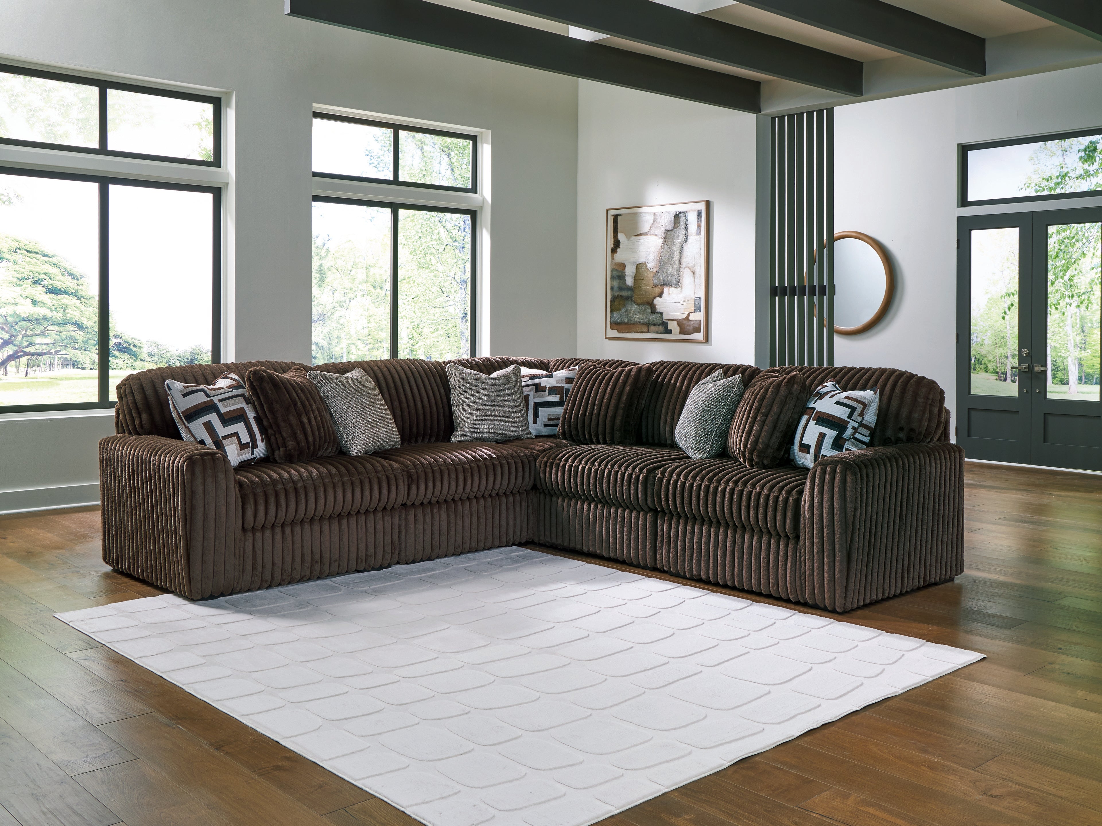 Orleans Furniture - Ashley Furniture - Midnight-Madness Sectional - RAF 5-Piece Sectional / Chocolate - 98104S26