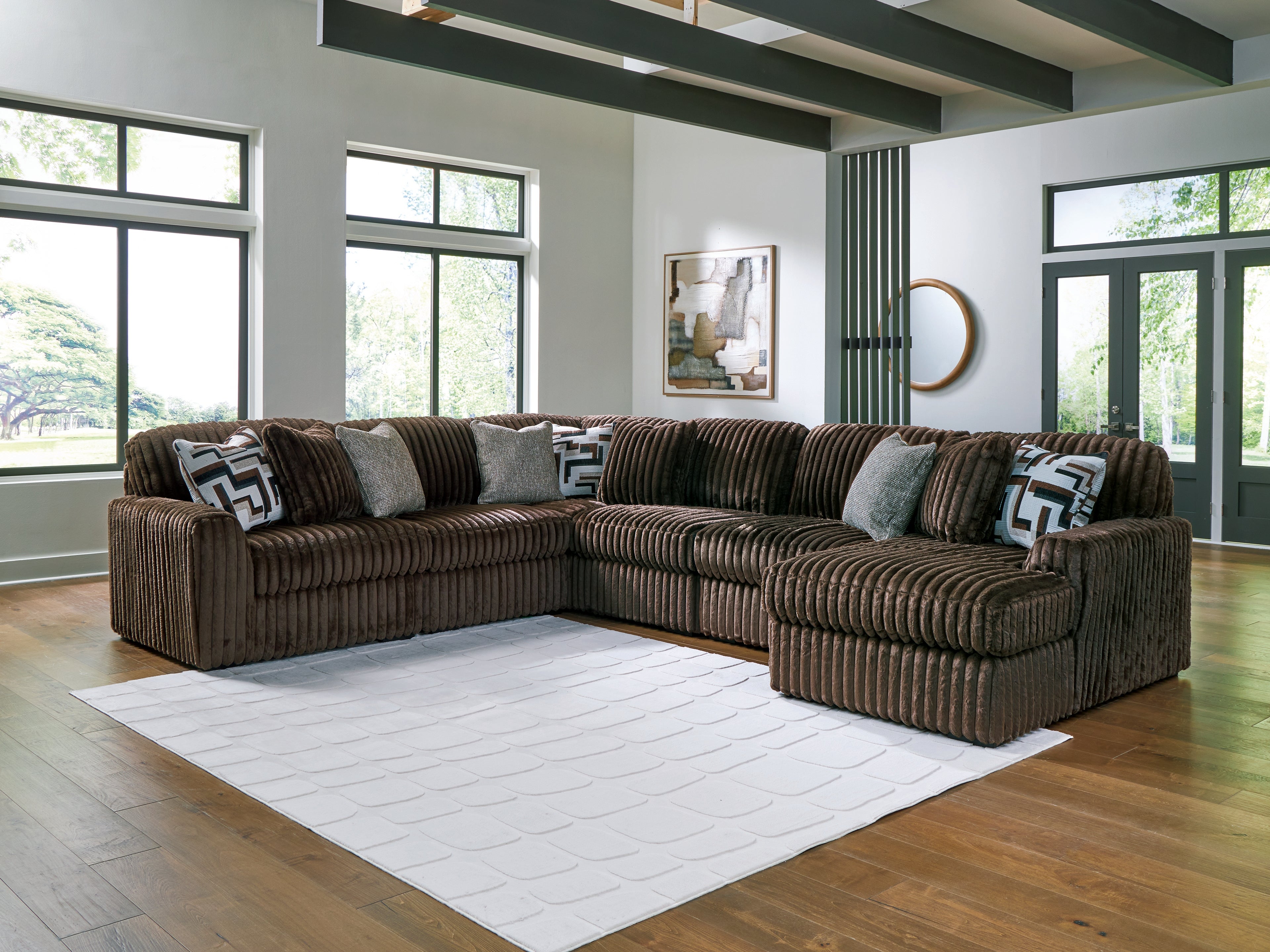 Orleans Furniture - Ashley Furniture - Midnight-Madness Sectional - RAF 6-Piece Sectional with Chaise / Chocolate - 98104S24