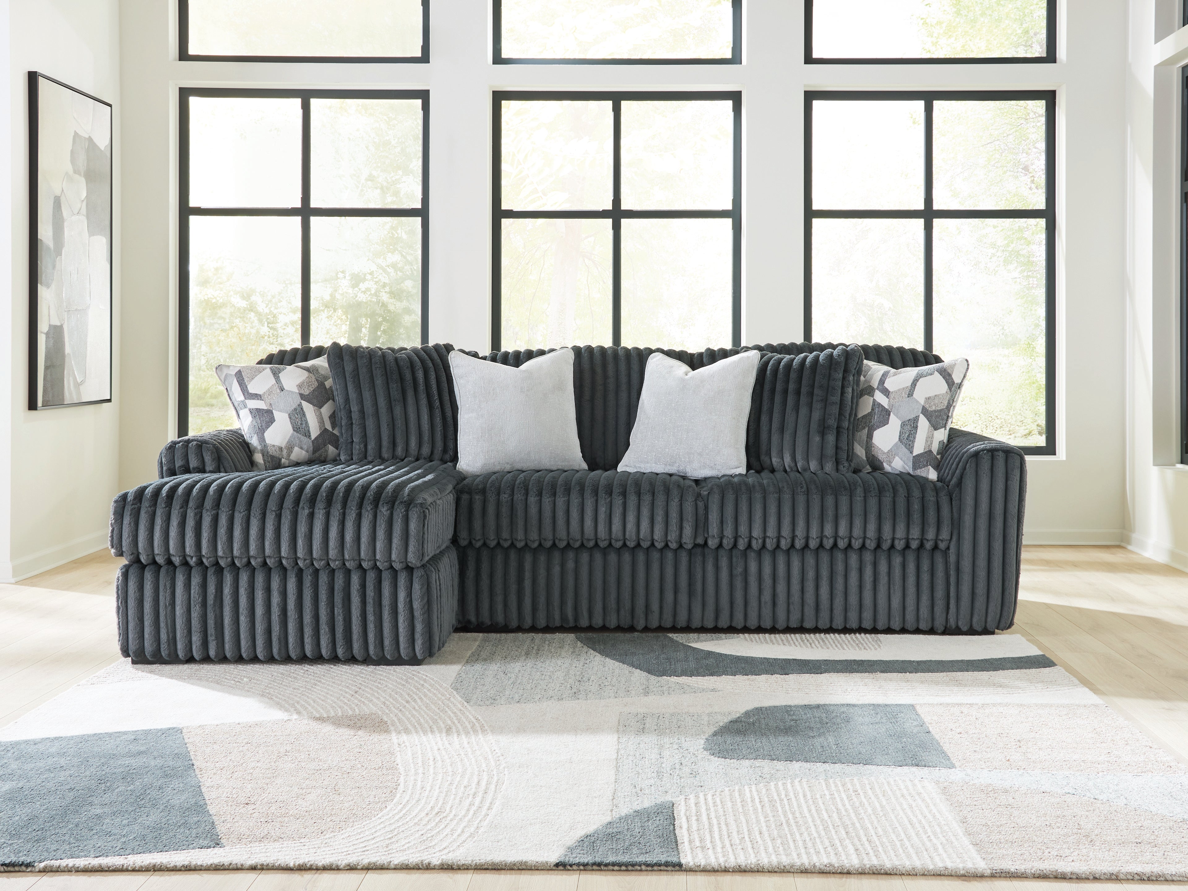 Orleans Furniture - Ashley Furniture - Midnight-Madness Sectional - RAF 2-Piece Sectional Sofa Chaise / Gunmetal - 98105S4