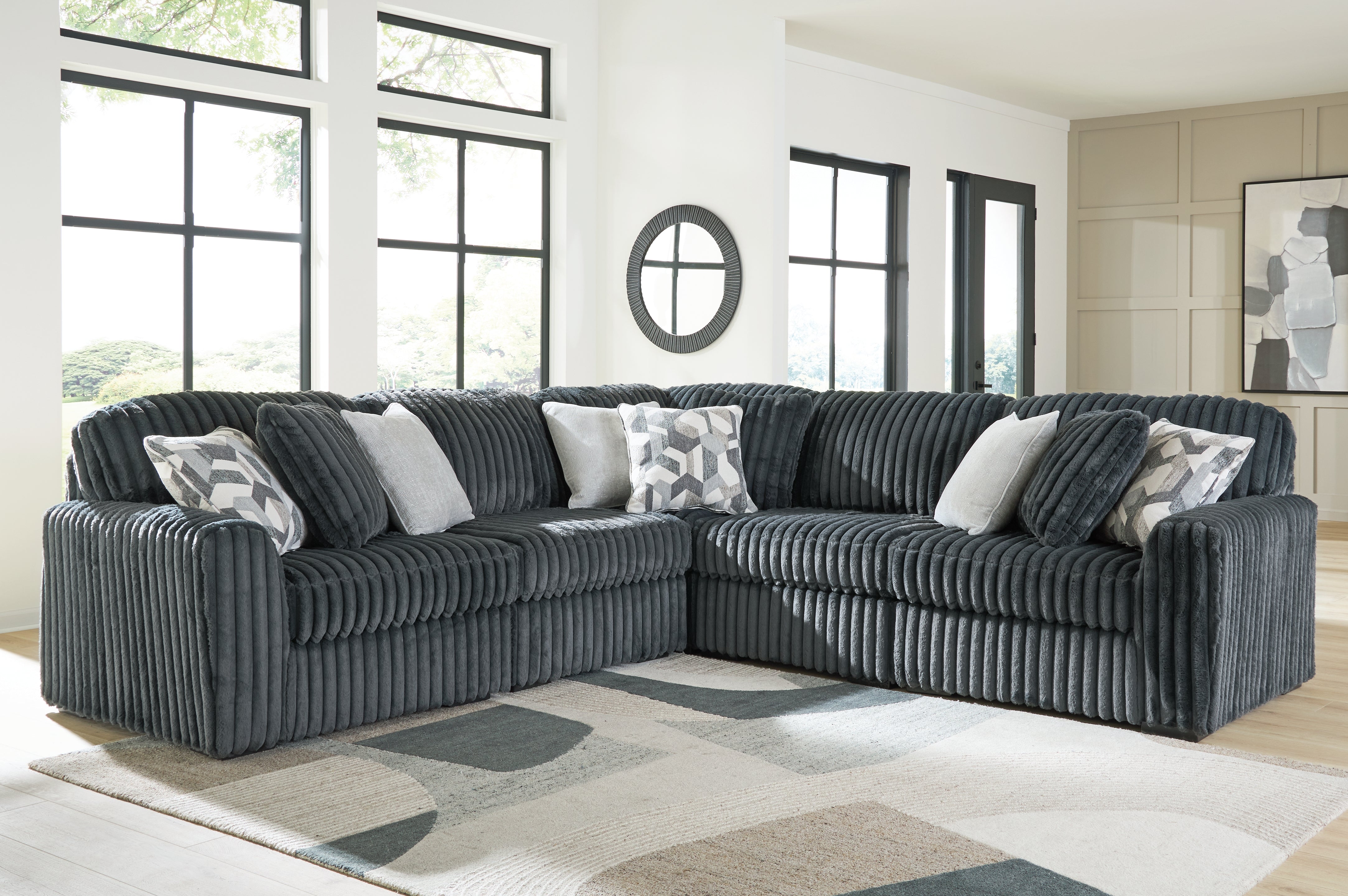 Orleans Furniture - Ashley Furniture - Midnight-Madness Sectional - RAF 5-Piece Sectional / Gunmetal - 98105S27