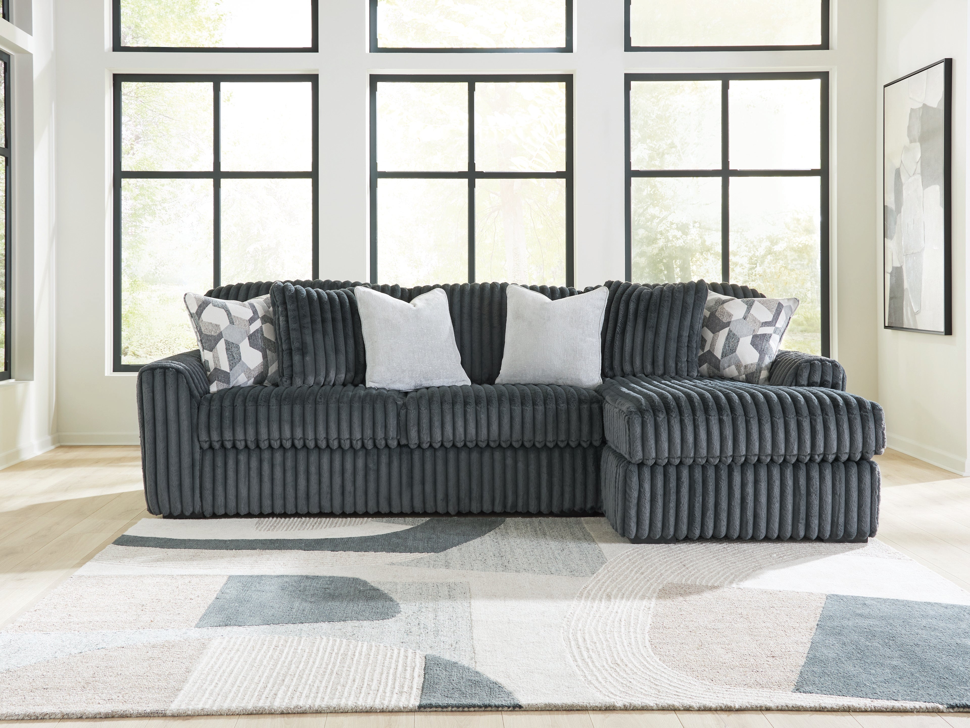 Orleans Furniture - Ashley Furniture - Midnight-Madness Sectional - LAF 2-Piece Sectional Sofa Chaise / Gunmetal - 98105S3