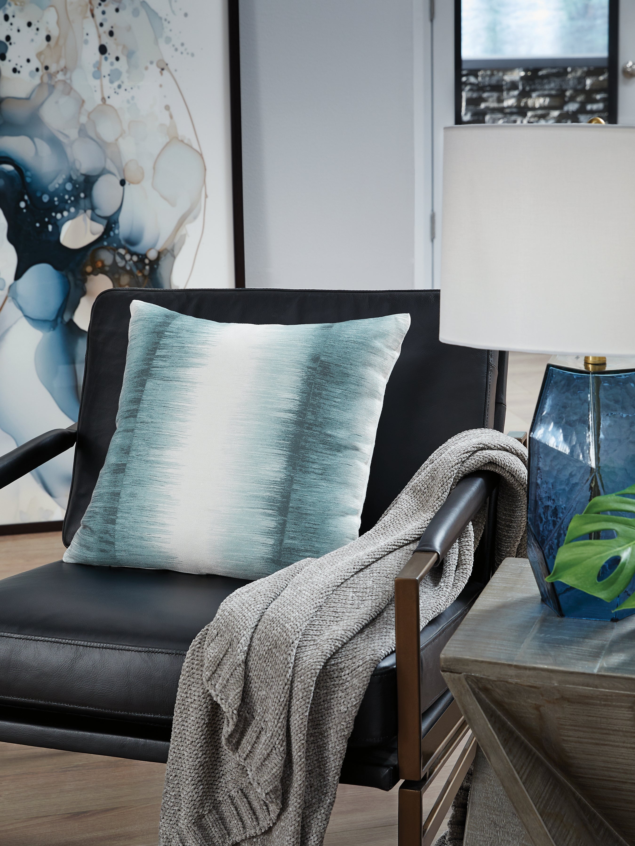 Orleans Furniture - Ashley Furniture - Elonwich Pillows - Pillow (4/CS) / Teal/White - A1001106