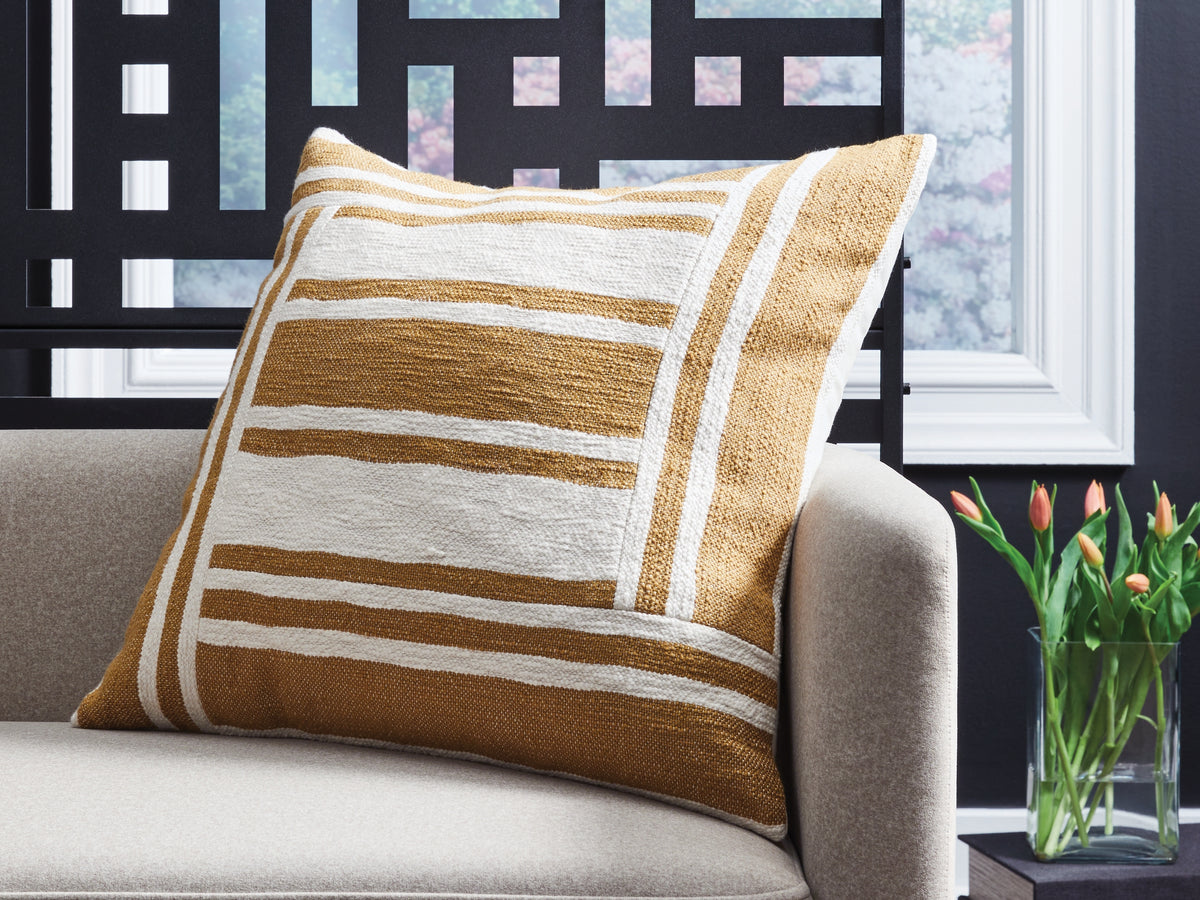 Orleans Furniture - Ashley Furniture - Darrman Pillows - Pillow (4/CS) / Ochre/Ivory - A1001116