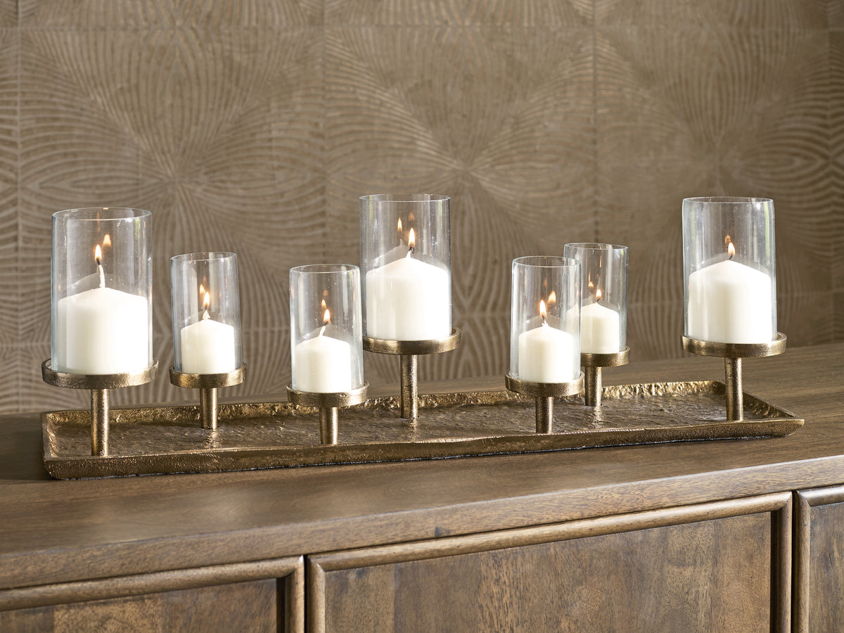 Orleans Furniture - Ashley Furniture - Wallmond Candle Holder - Candle Holder / Antique Brass Finish - A2000820