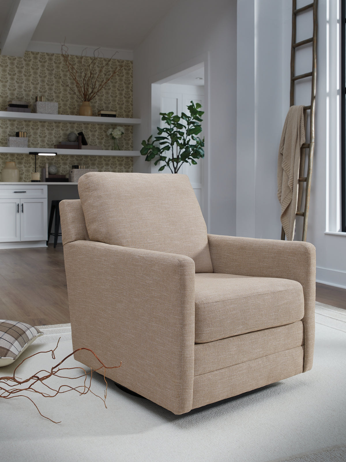 Orleans Furniture - Ashley Furniture - Freybourne Next-Gen Nuvella Swivel Accent Chair - Swivel Accent Chair / Pewter - A3000737