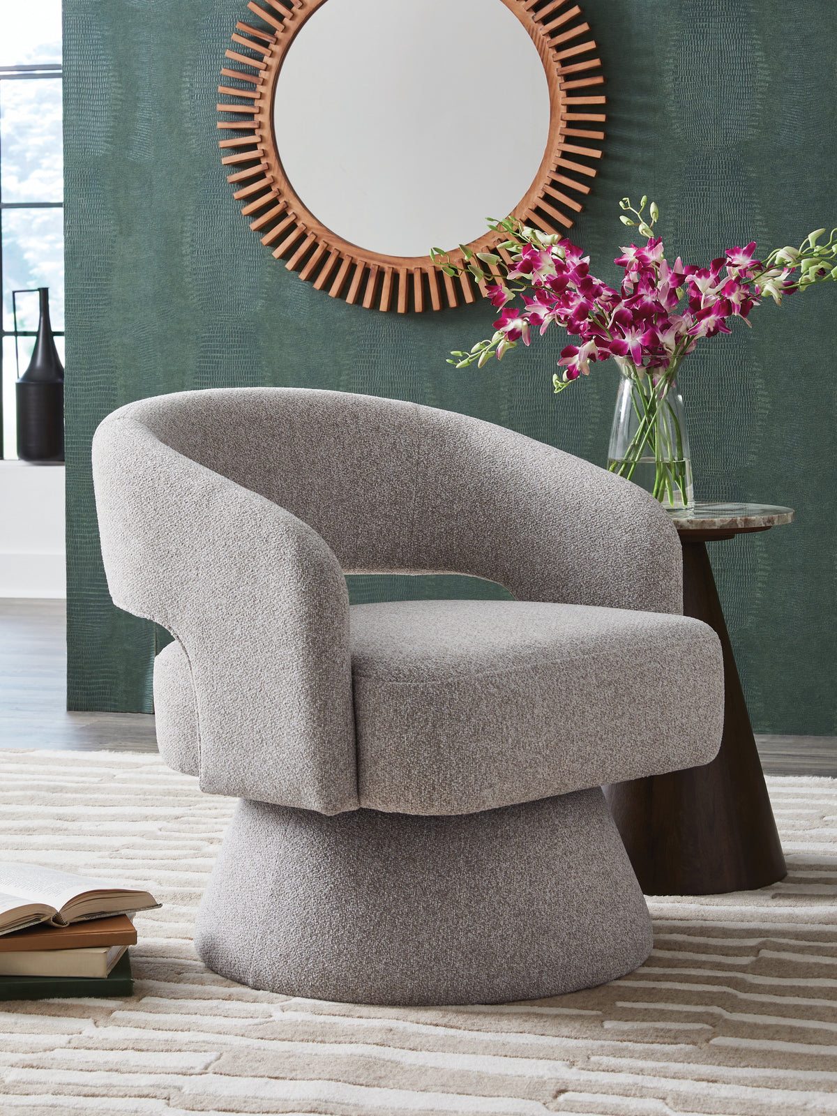 Orleans Furniture - Ashley Furniture - Nashkins Swivel Accent Chair - Swivel Accent Chair / Pebble - A3000757