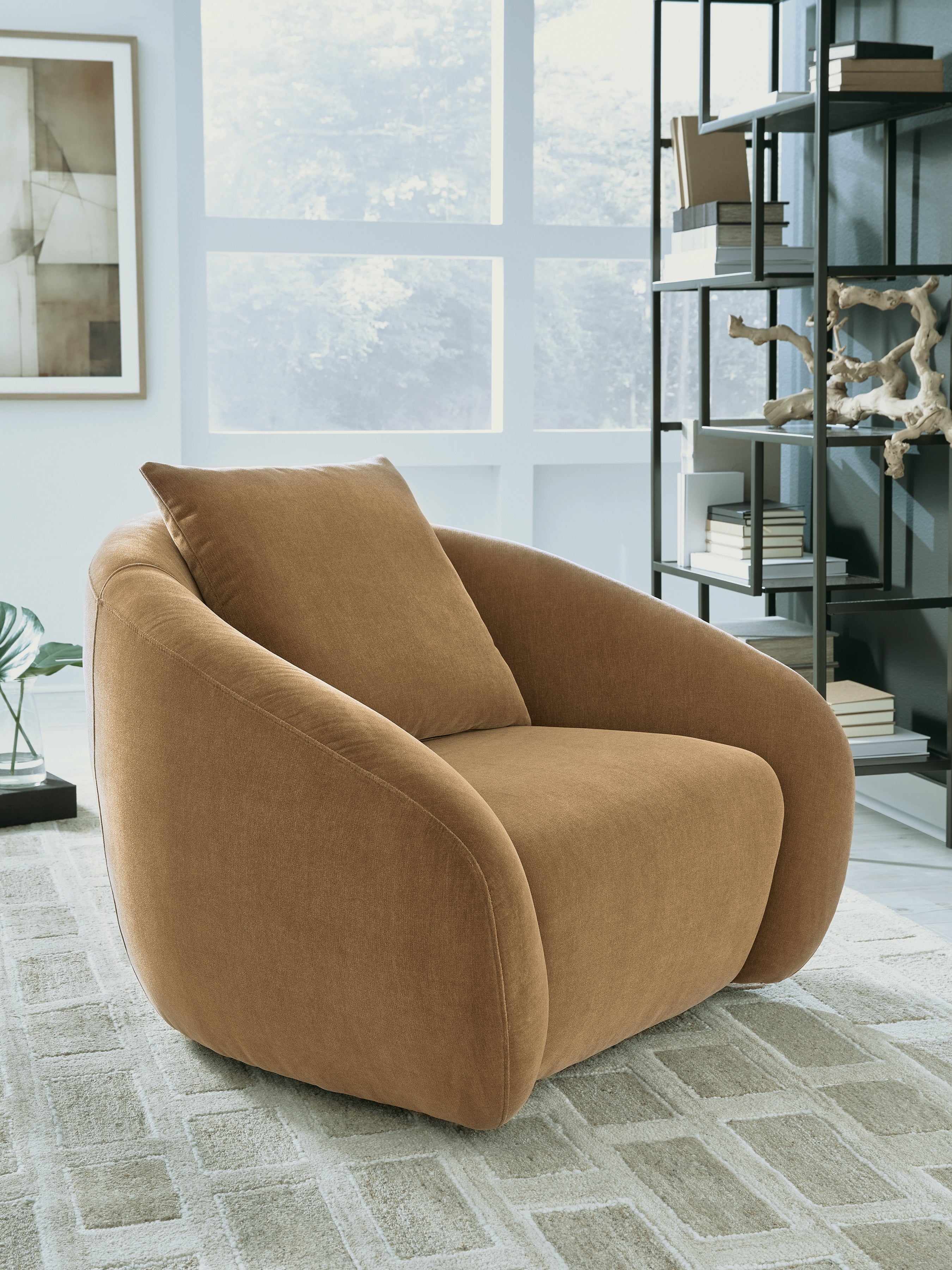 Orleans Furniture - Ashley Furniture - Yahya Swivel Accent Chair - Swivel Accent Chair / Camel - A3000781