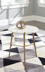 Orleans Furniture - Ashley Furniture - Chadton Accent Table - Accent Table / White/Gold Finish - A4000004