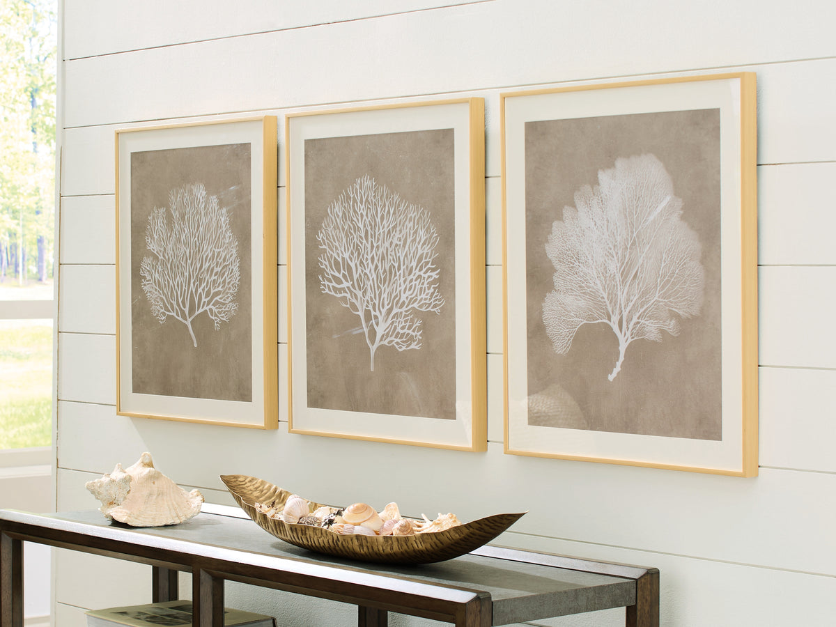 Orleans Furniture - Ashley Furniture - Hendridge Wall Decor - Wall Art Set (3/CN) / Taupe/White - A8000486