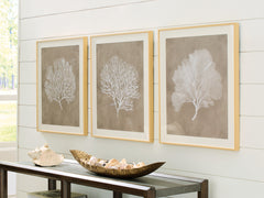 Orleans Furniture - Ashley Furniture - Hendridge Wall Decor - Wall Art Set (3/CN) / Taupe/White - A8000486