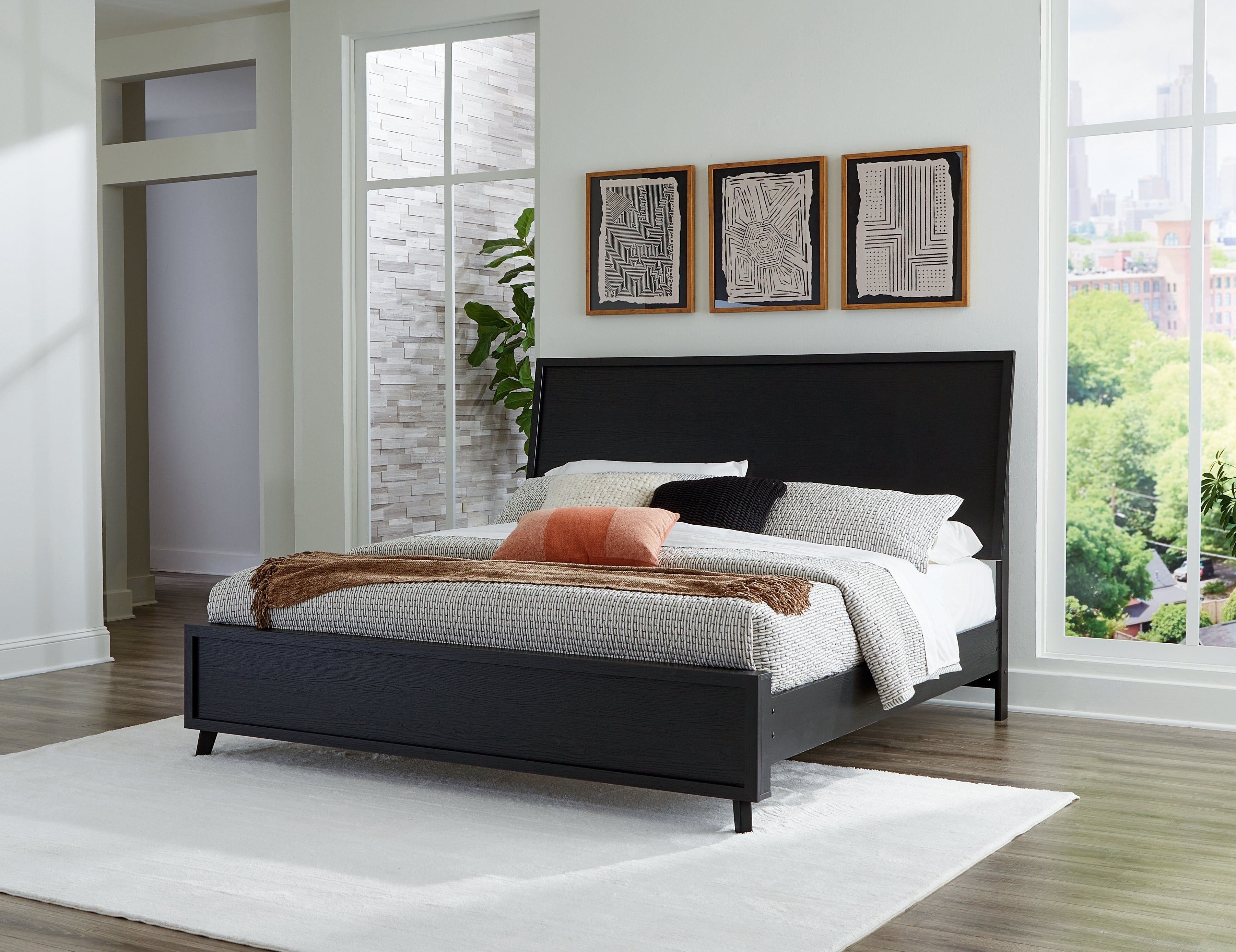 Orleans Furniture - Ashley Furniture - Danziar Bedroom - King Panel Bed / Black - B1013B7