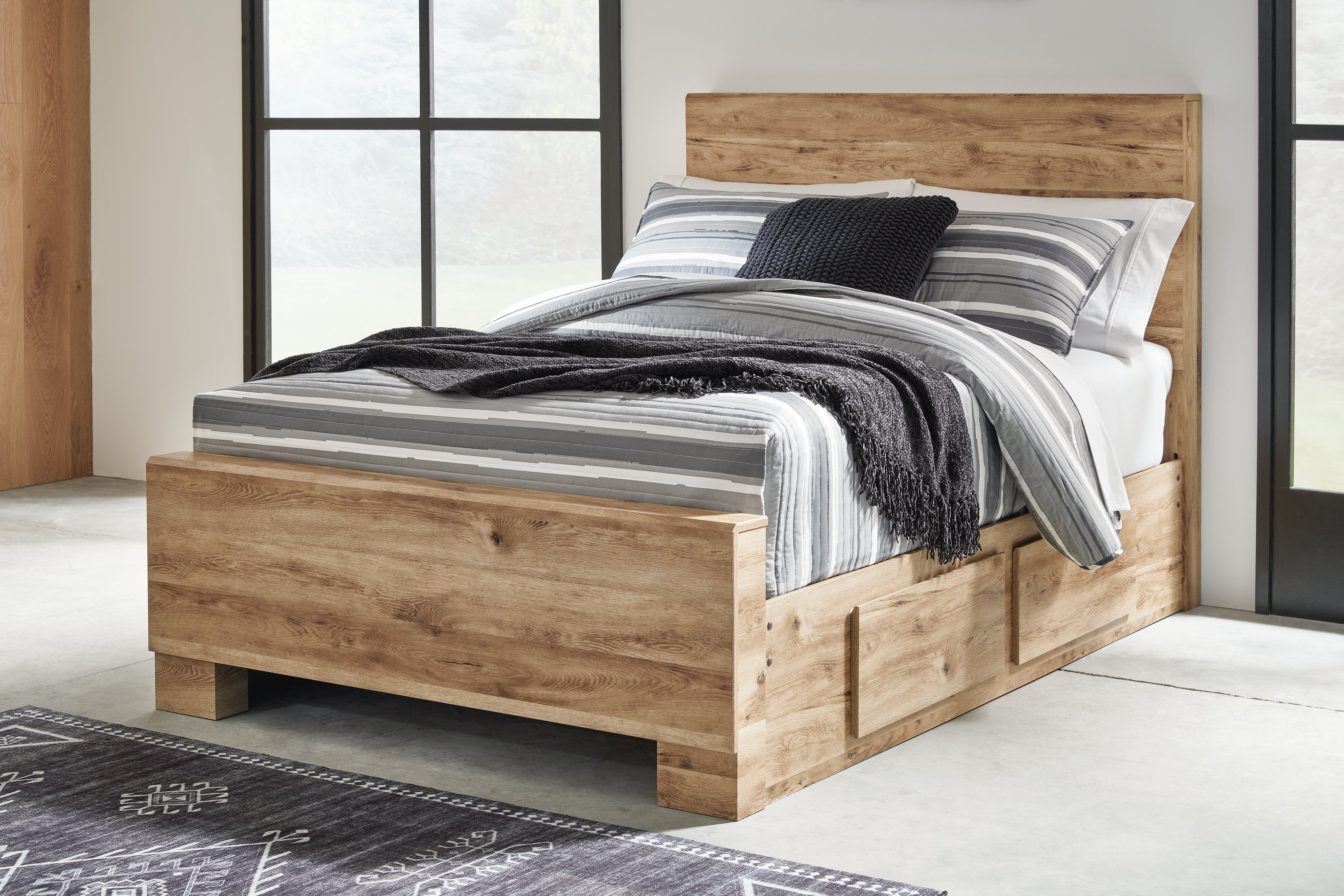 Orleans Furniture - Ashley Furniture - Hyanna Bedroom - Full Panel Bed with 1 Side Storage / Tan Brown - B1050B25