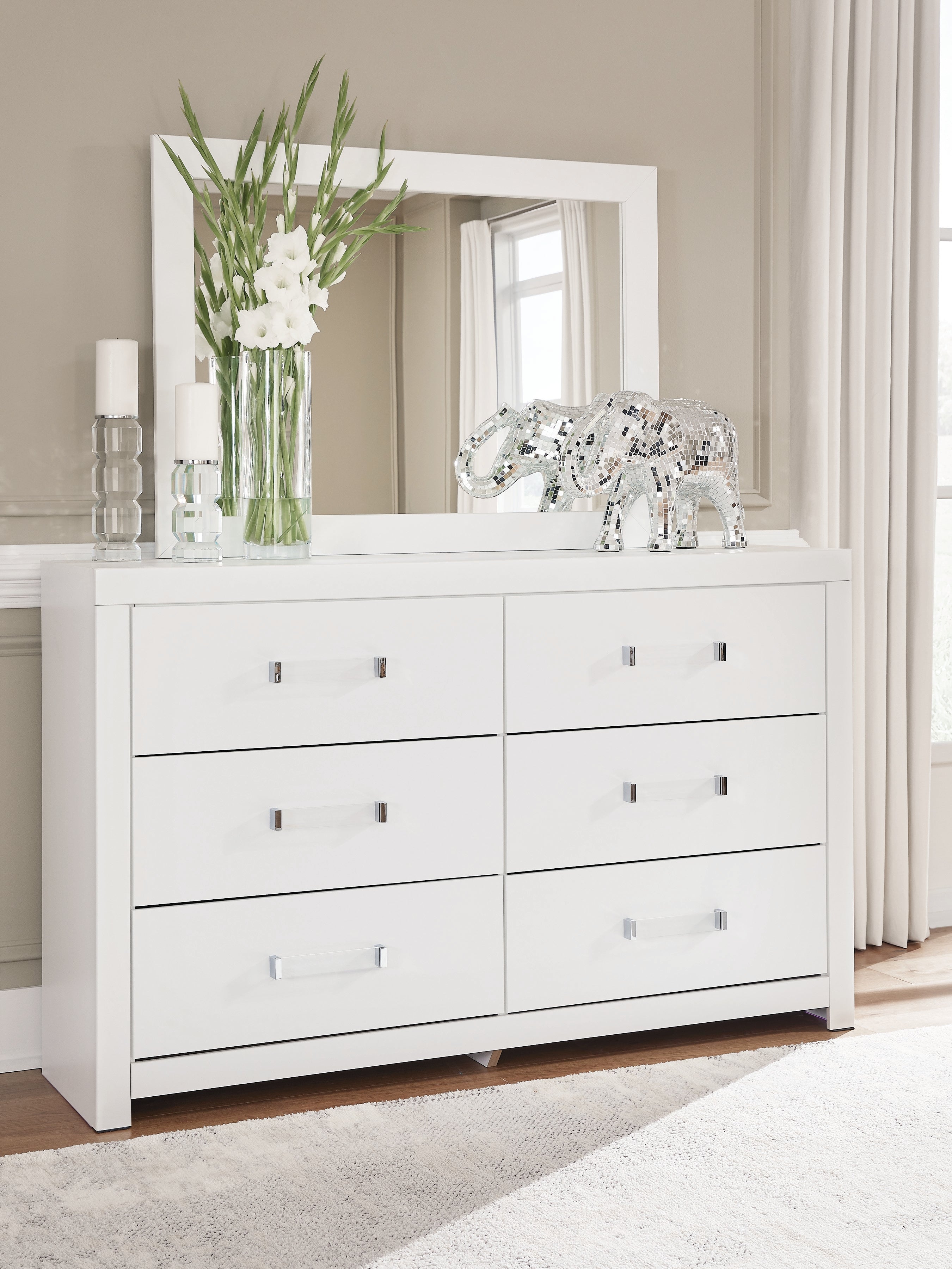 Orleans Furniture - Ashley Furniture - Maeling Bedroom - Dresser and Mirror / White - PCB1119B1