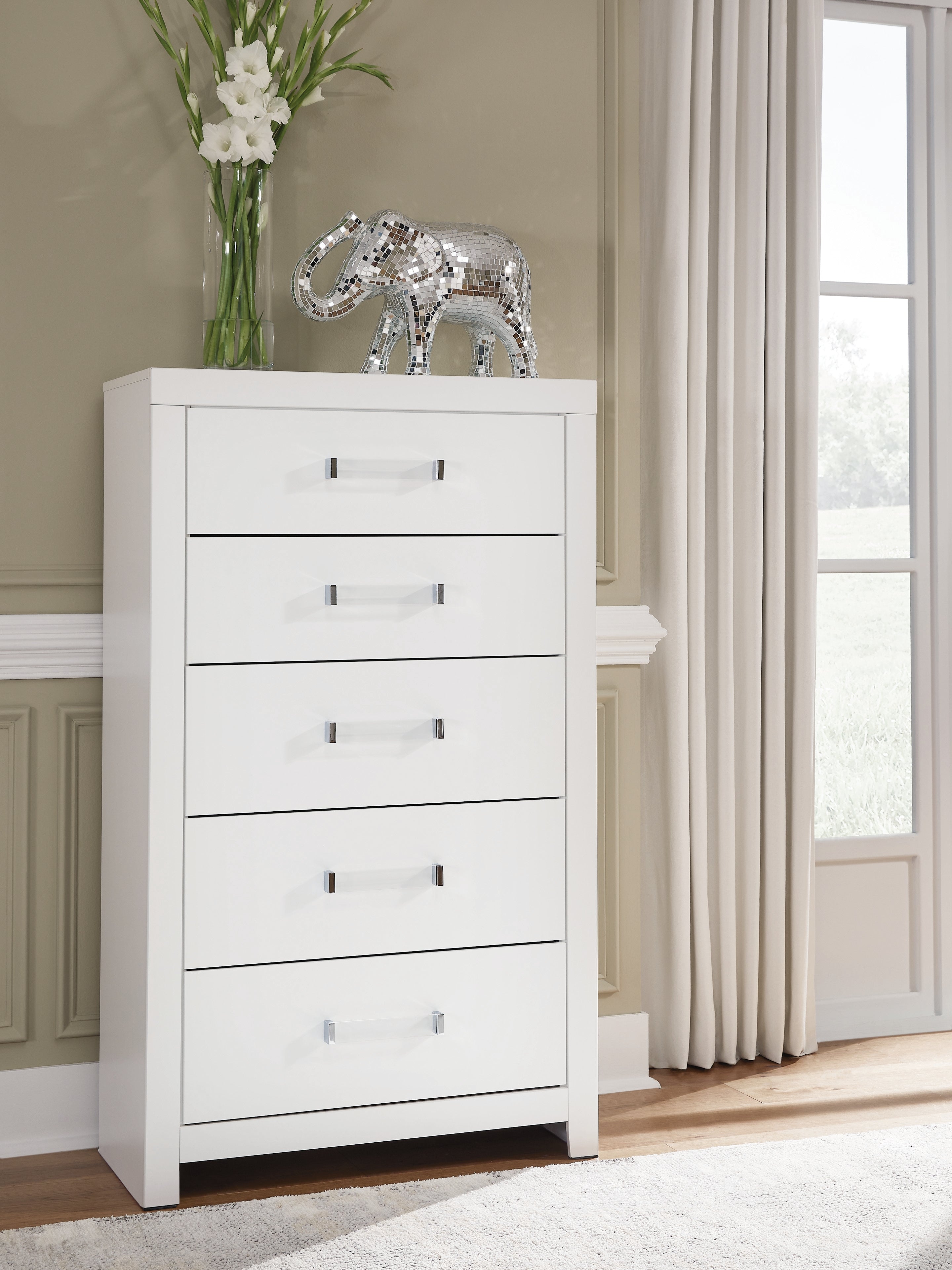 Orleans Furniture - Ashley Furniture - Maeling Bedroom - Five Drawer Chest / White - PCB1119-46